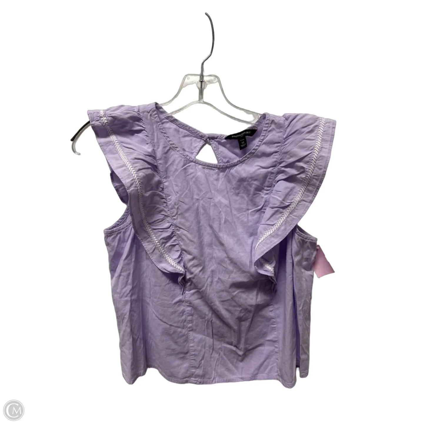 Top Short Sleeve By Banana Republic In Purple, Size: M