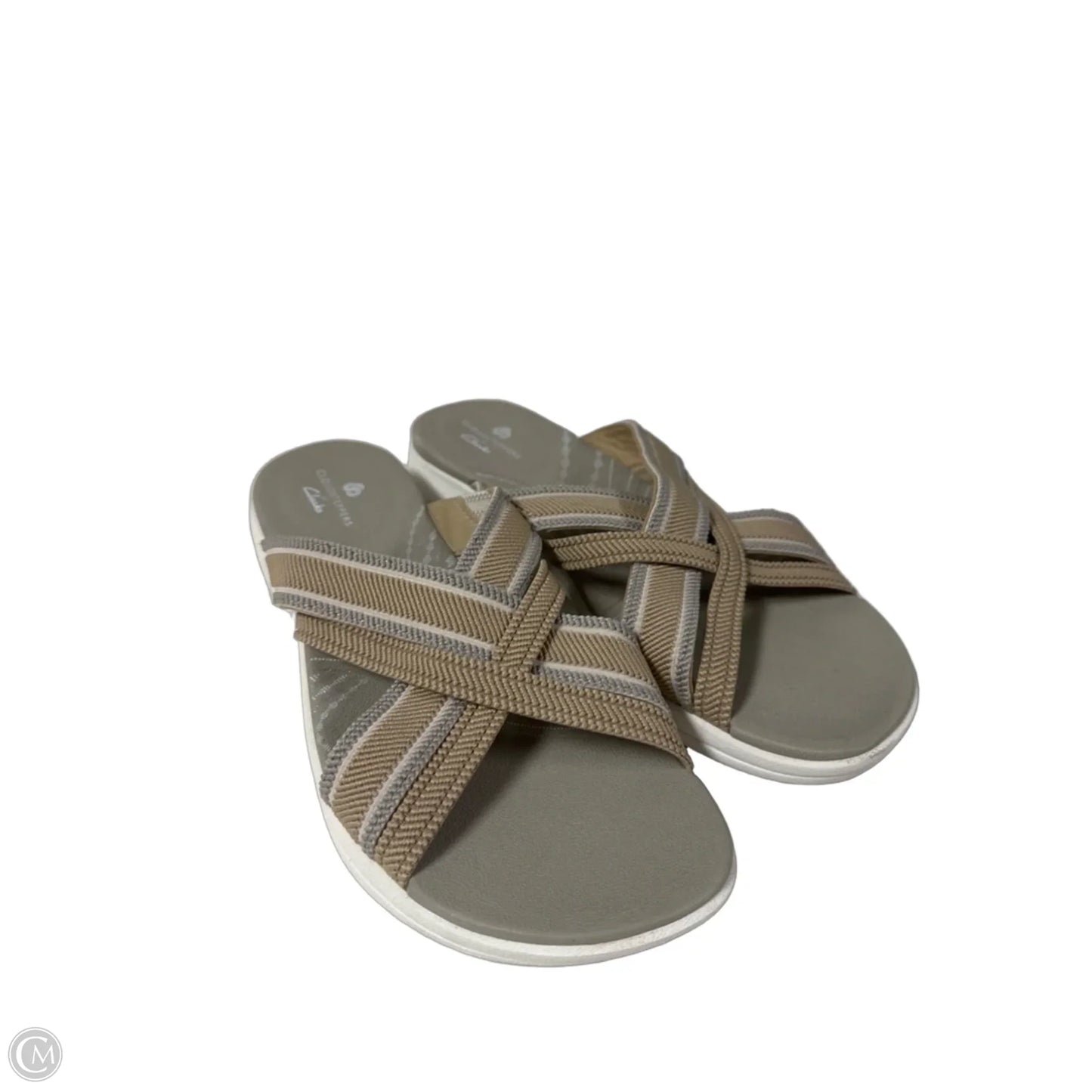Sandals Flip Flops By Clarks In Taupe, Size: 8.5
