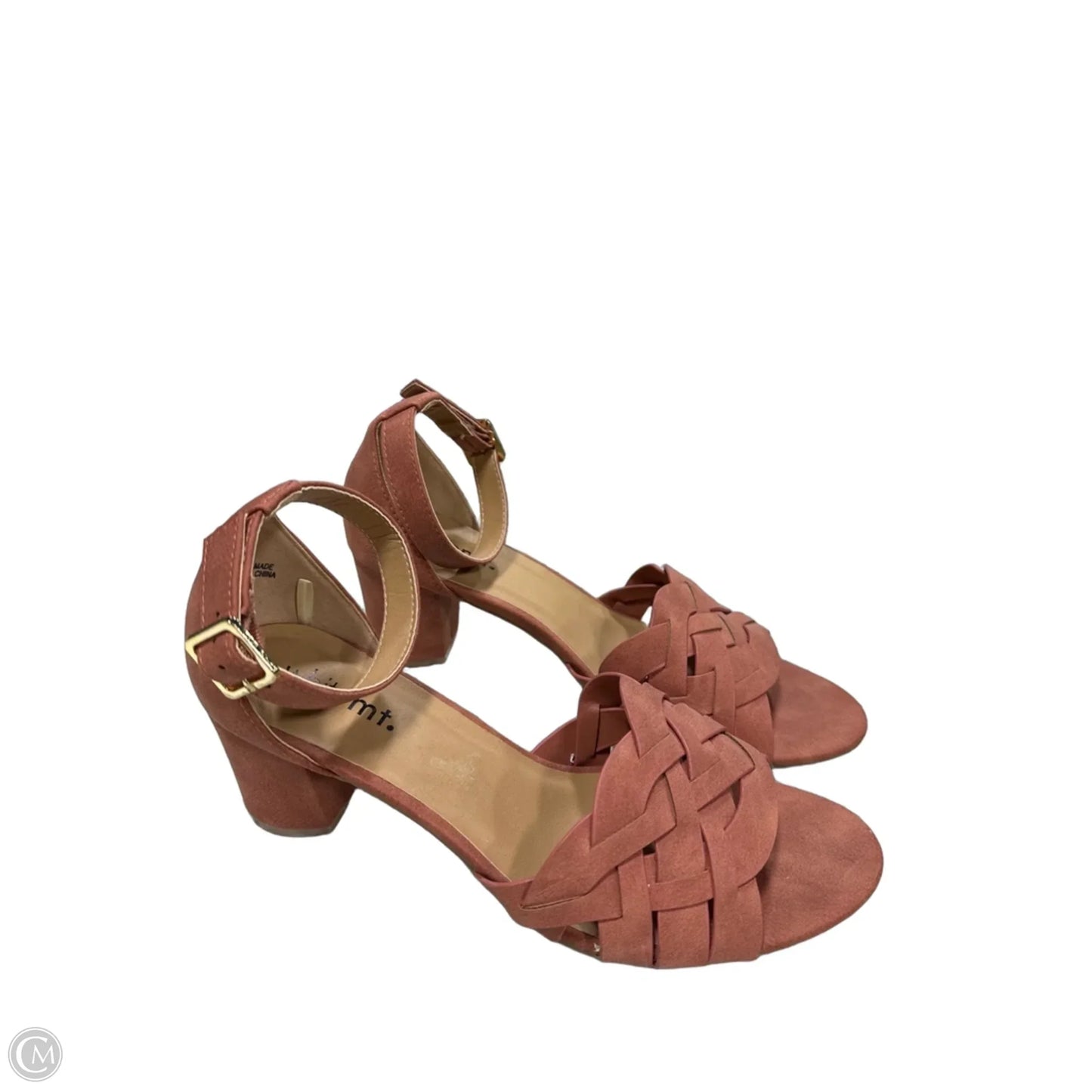 Sandals Heels Block By Clothes Mentor In Orange, Size: 8.5