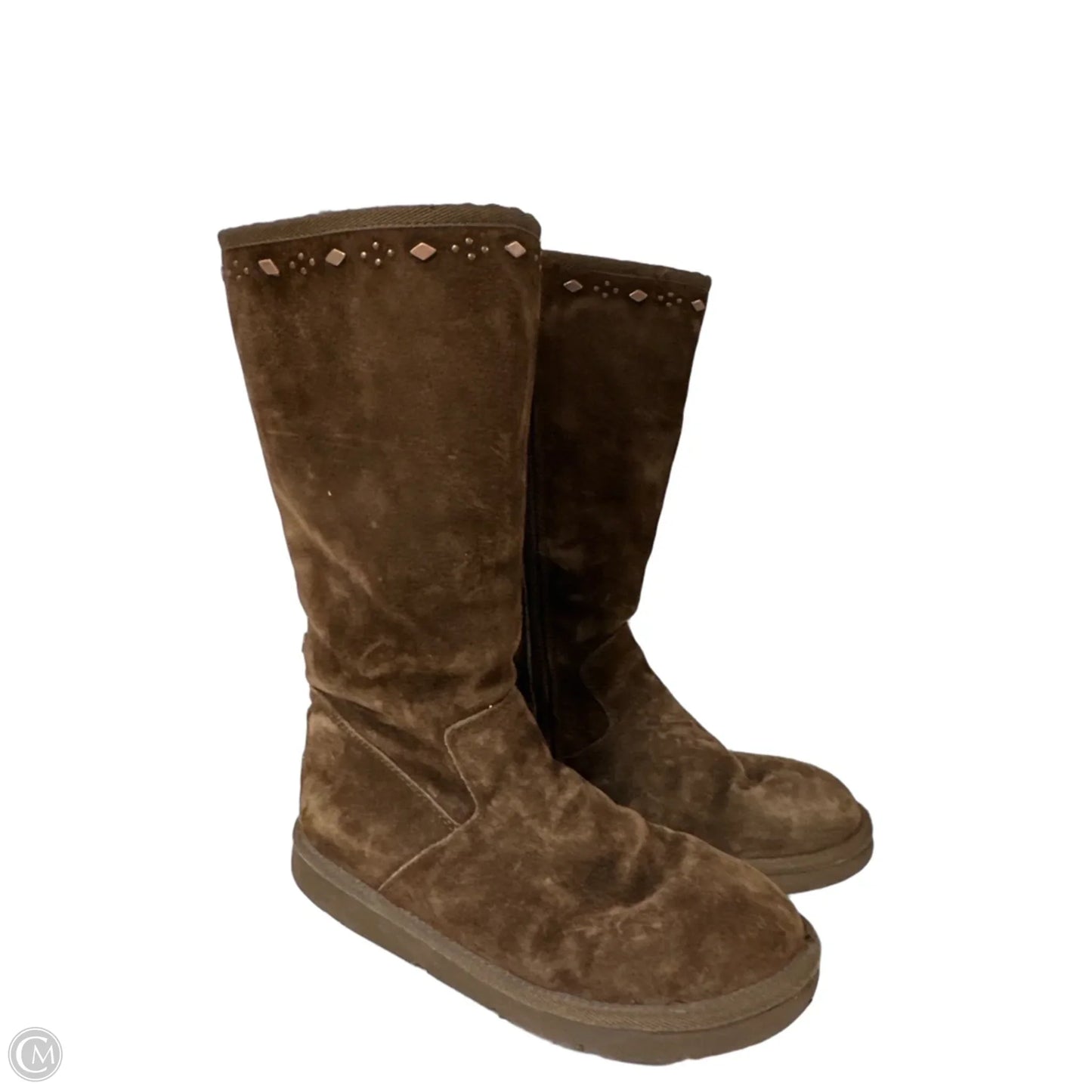 Boots Designer By Ugg In Brown, Size: 9