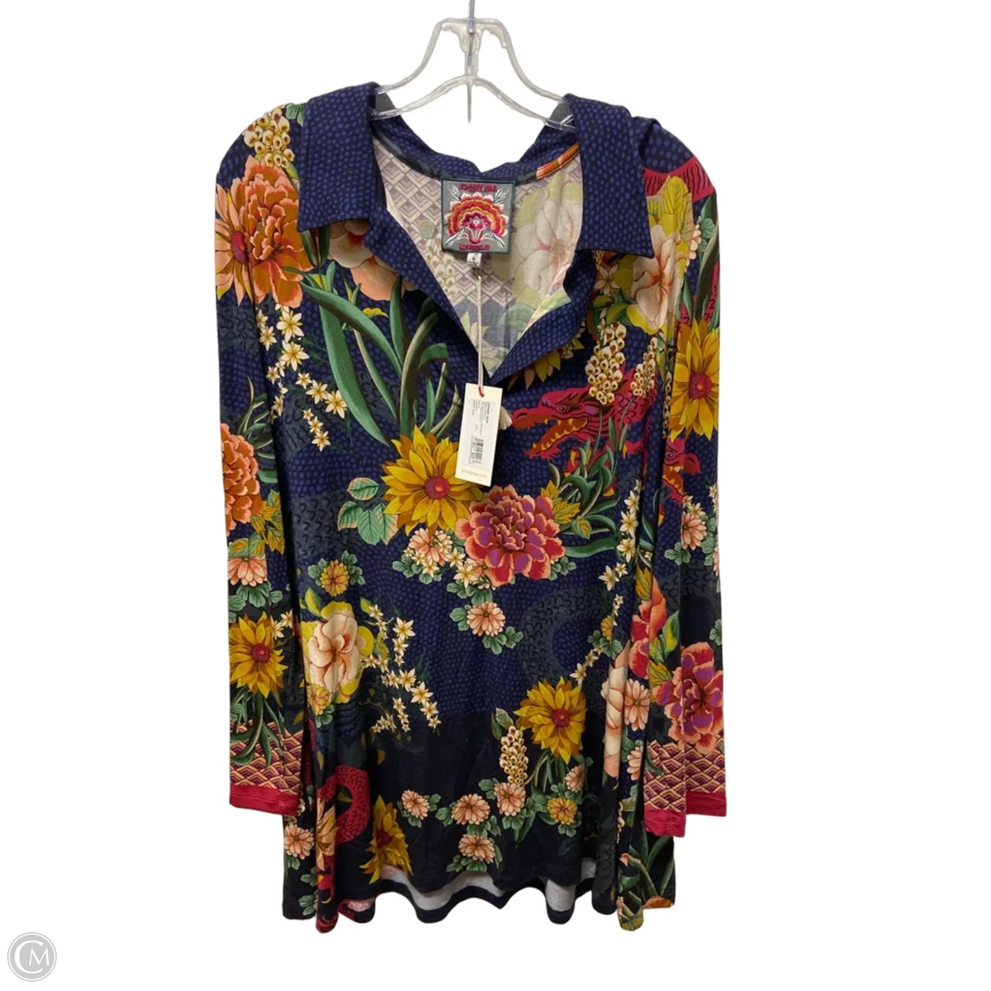 Top Long Sleeve By Johnny Was In Blue, Size: Xl