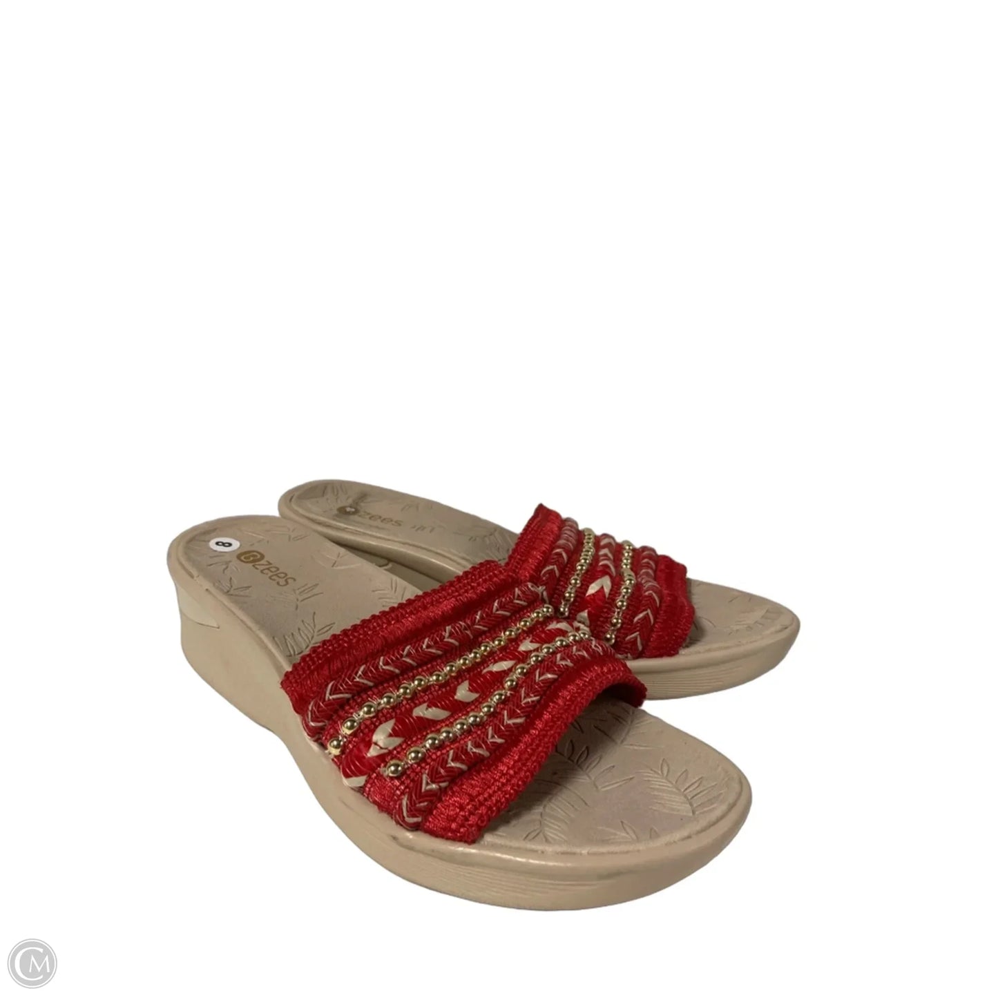 Sandals Flats By Clothes Mentor In Red, Size: 8