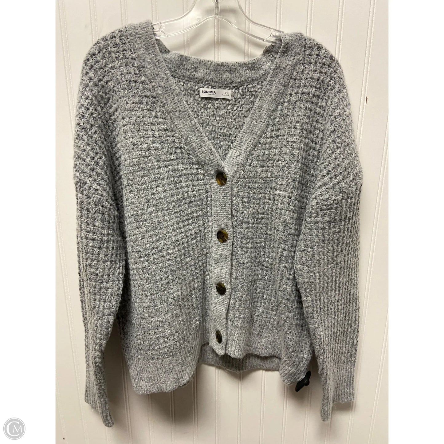 Cardigan By Sonoma In Grey, Size: 1x