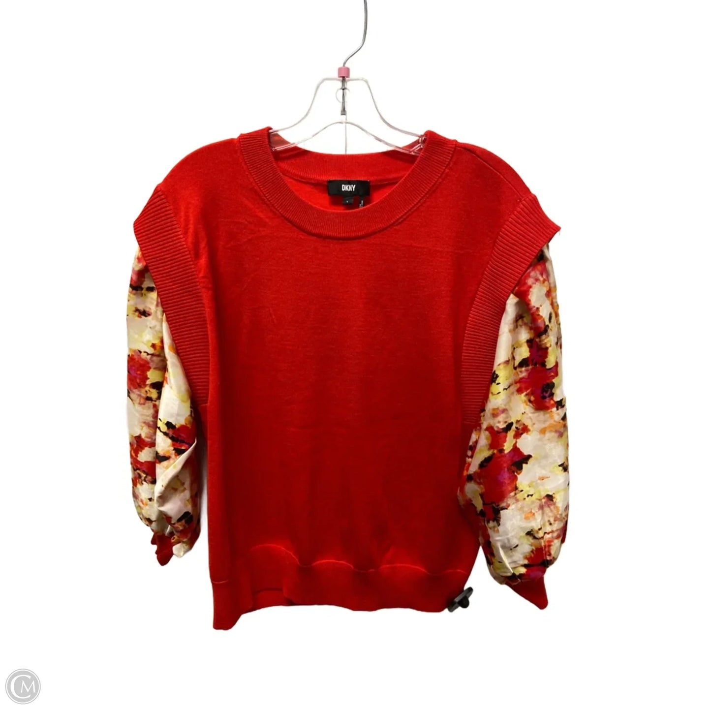 Top Long Sleeve By Dkny In Red, Size: L