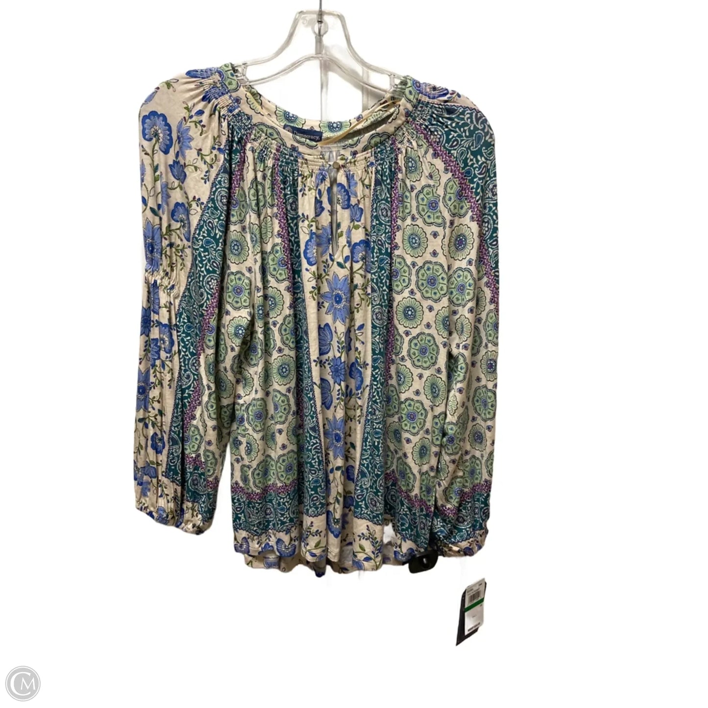 Top Long Sleeve By Democracy In Blue & Purple, Size: L