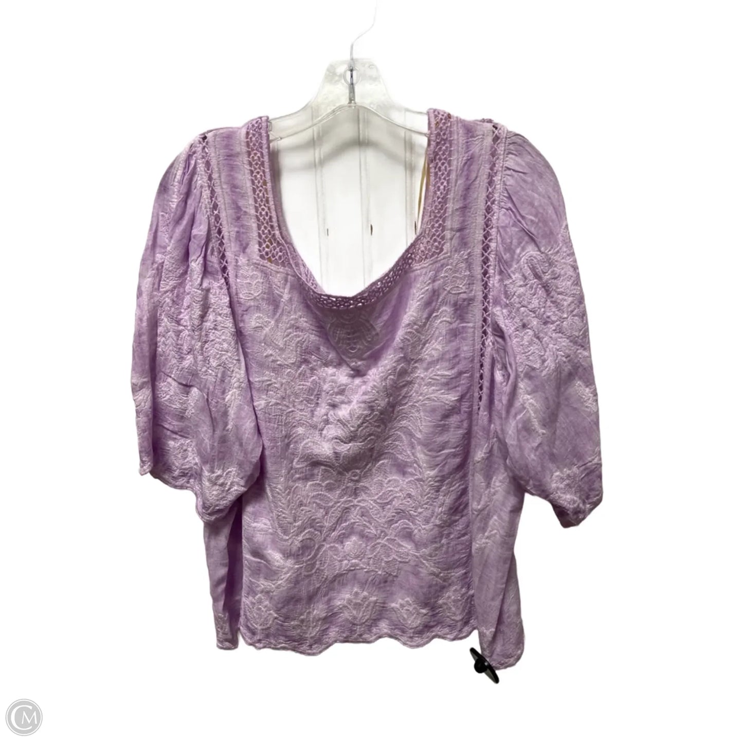 Top 3/4 Sleeve Basic By Democracy In Purple, Size: L