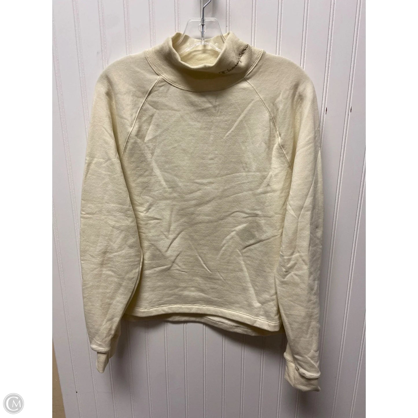 Athletic Top Long Sleeve Crewneck By Champion In Tan, Size: M