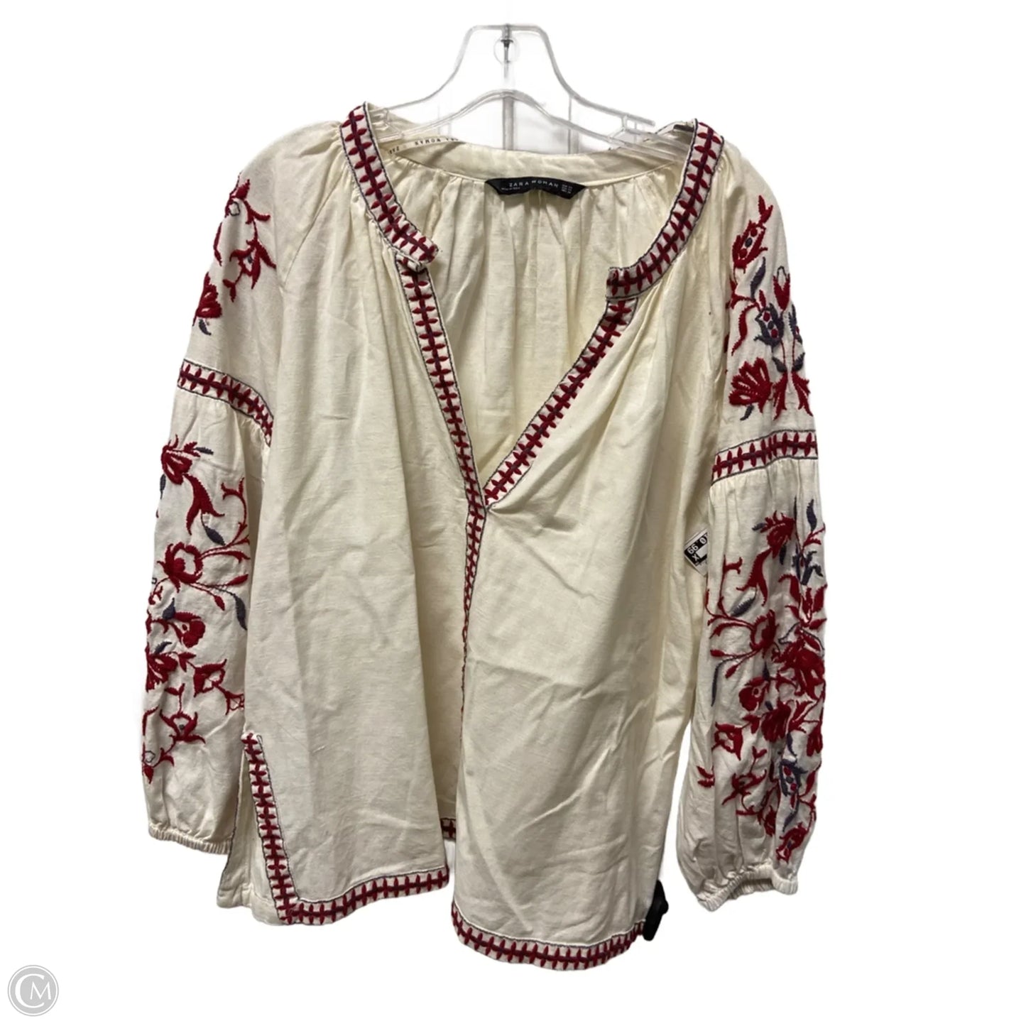 Top Long Sleeve By Zara Women In Tan, Size: Xs