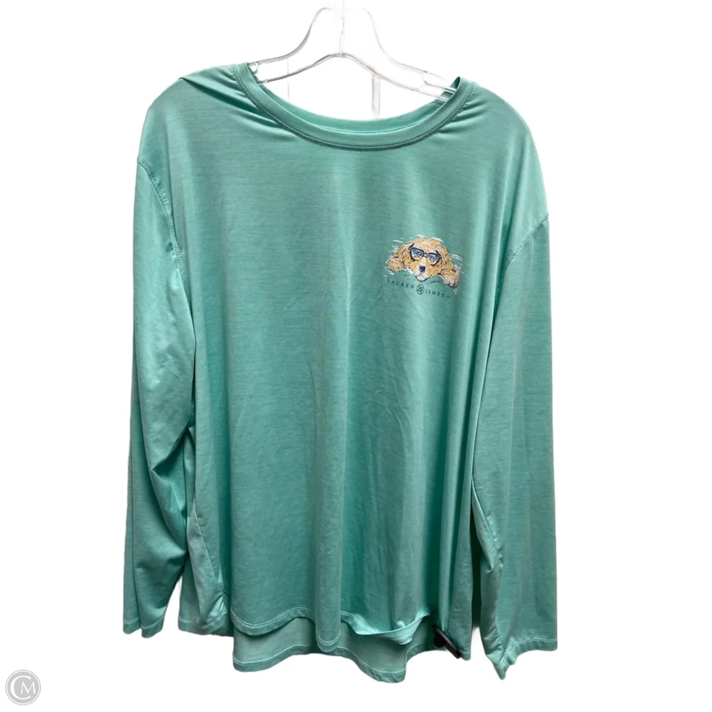 Top Long Sleeve By Lauren James In Blue, Size: 1x