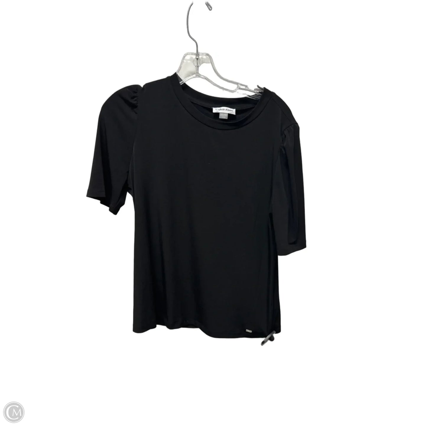Top Short Sleeve By Calvin Klein In Black, Size: M