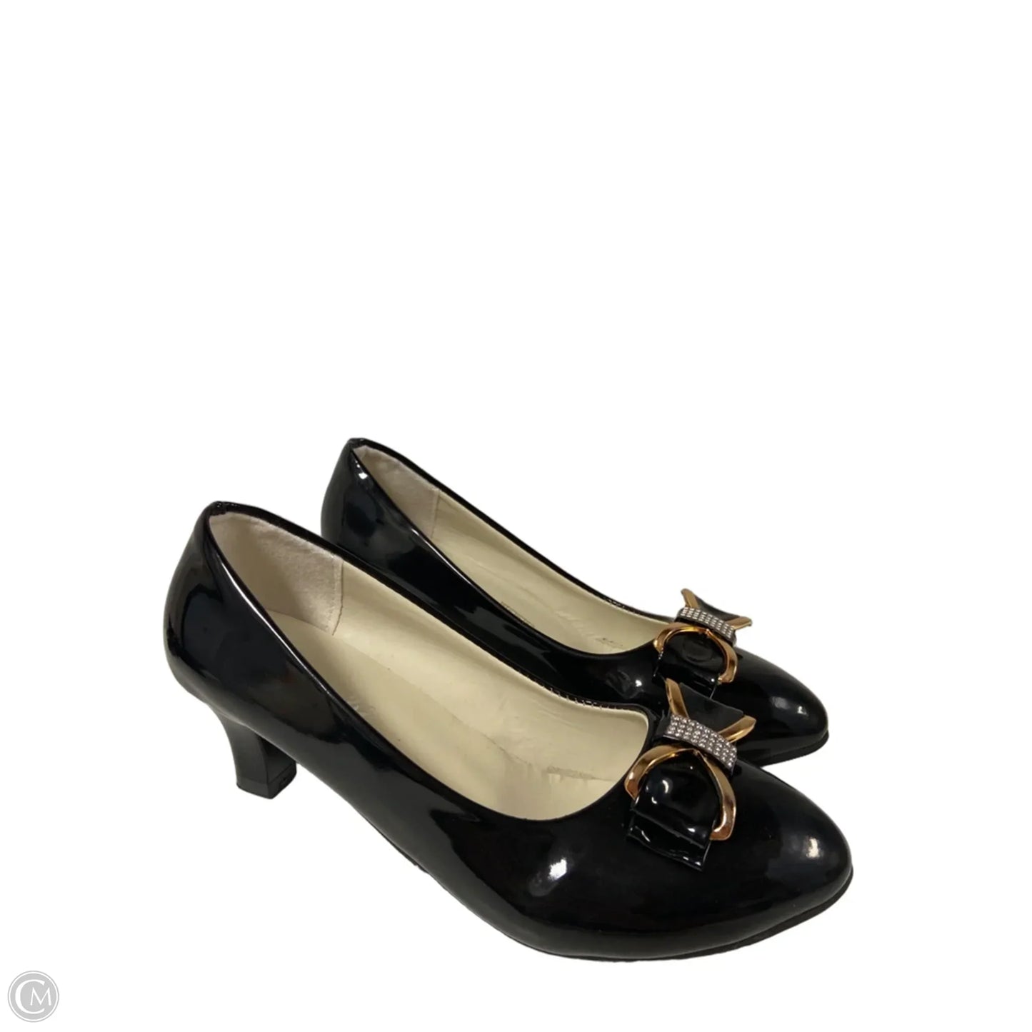 Sandals Heels Kitten By Clothes Mentor In Black, Size: 8.5
