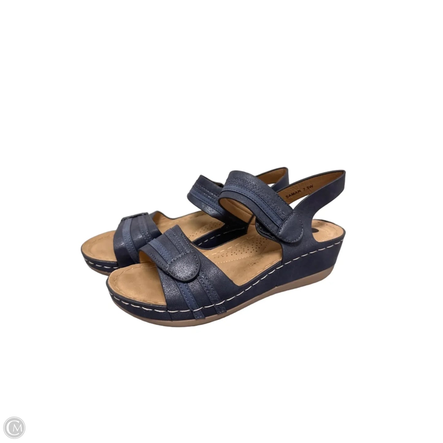 Sandals Flats By Clothes Mentor In Navy, Size: 7.5
