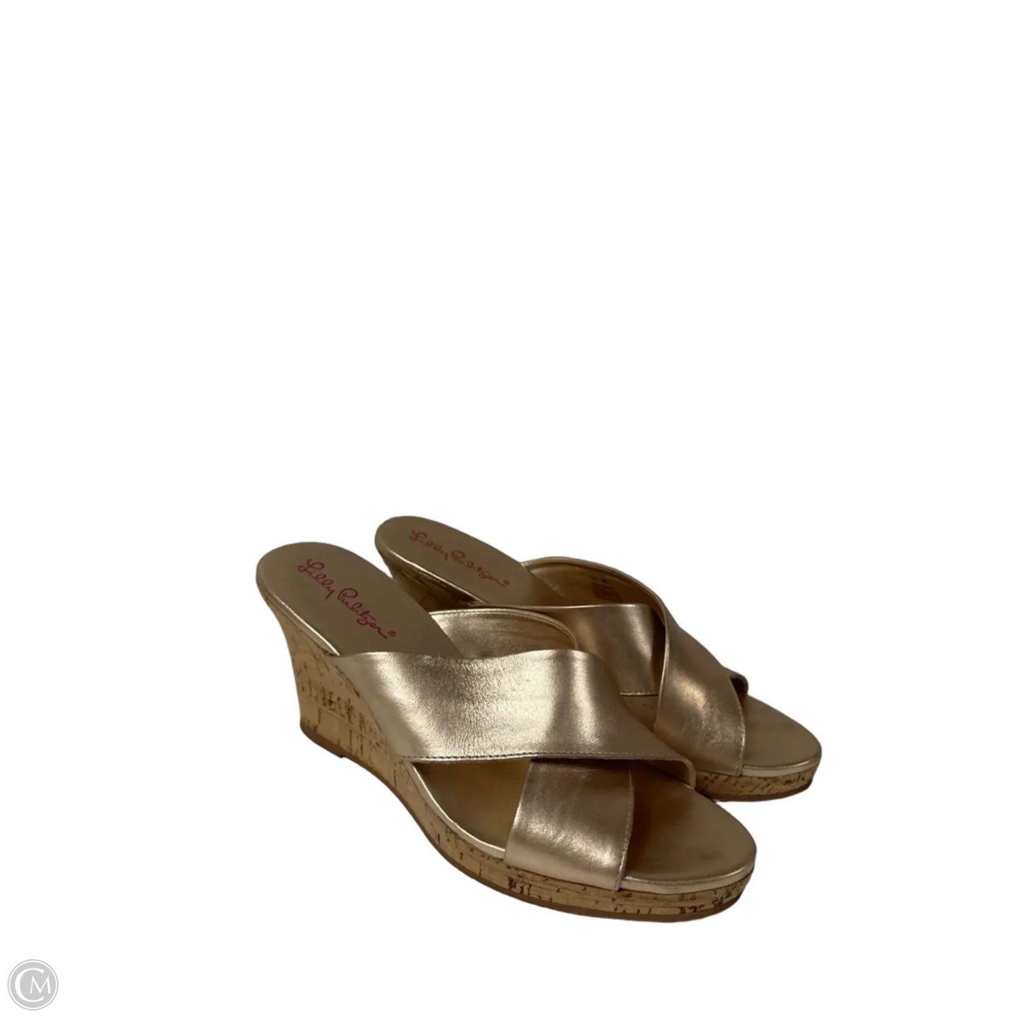 Sandals Designer By Lilly Pulitzer In Gold, Size: 8