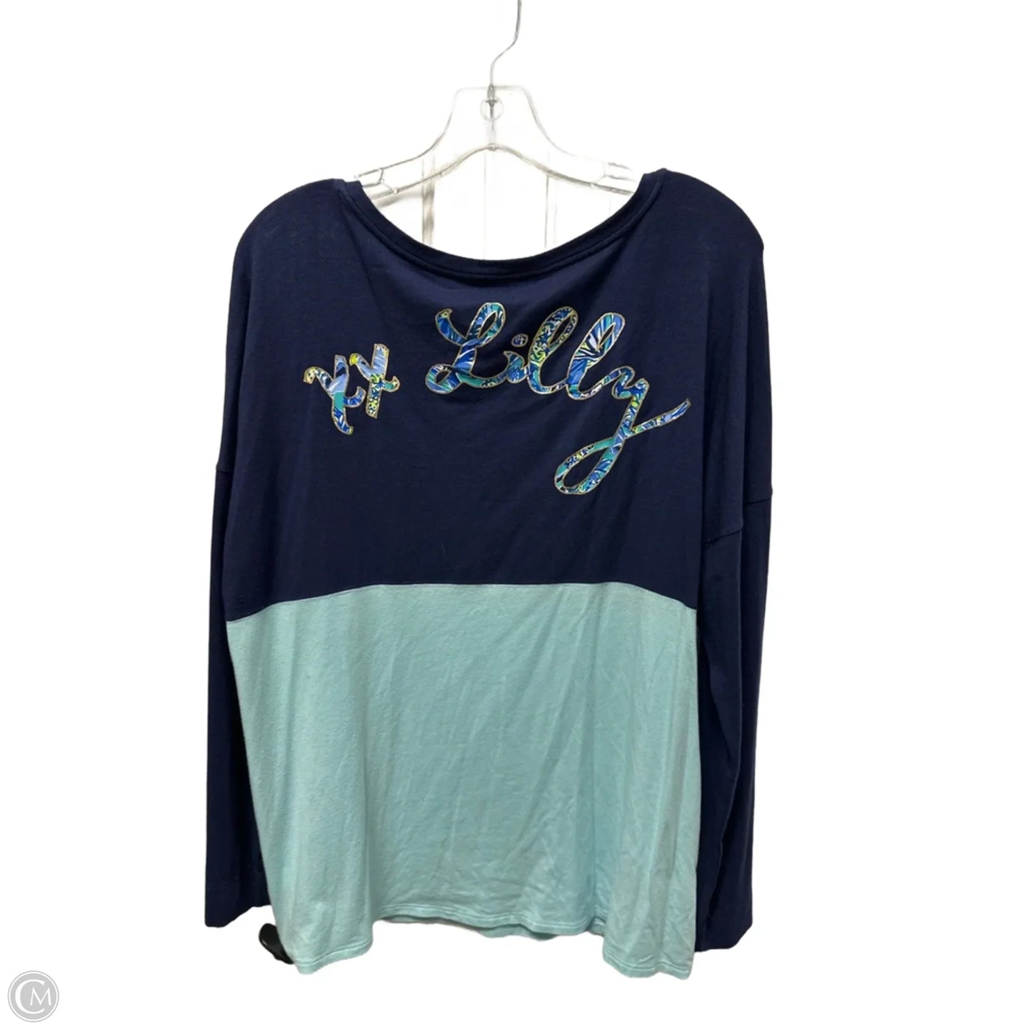 Top Long Sleeve Designer By Lilly Pulitzer In Navy, Size: L
