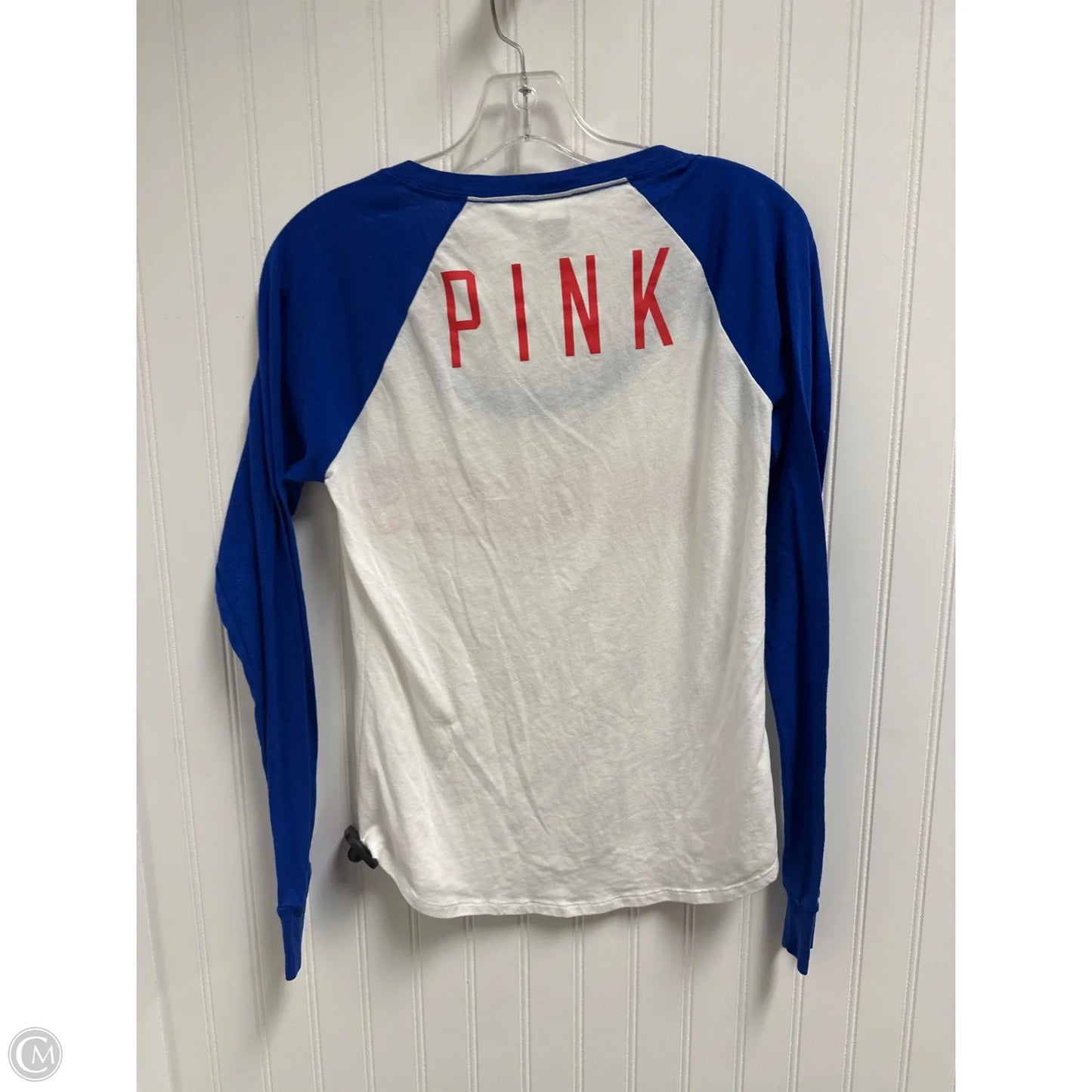 Top Long Sleeve By Pink In Blue & Red & White, Size: S