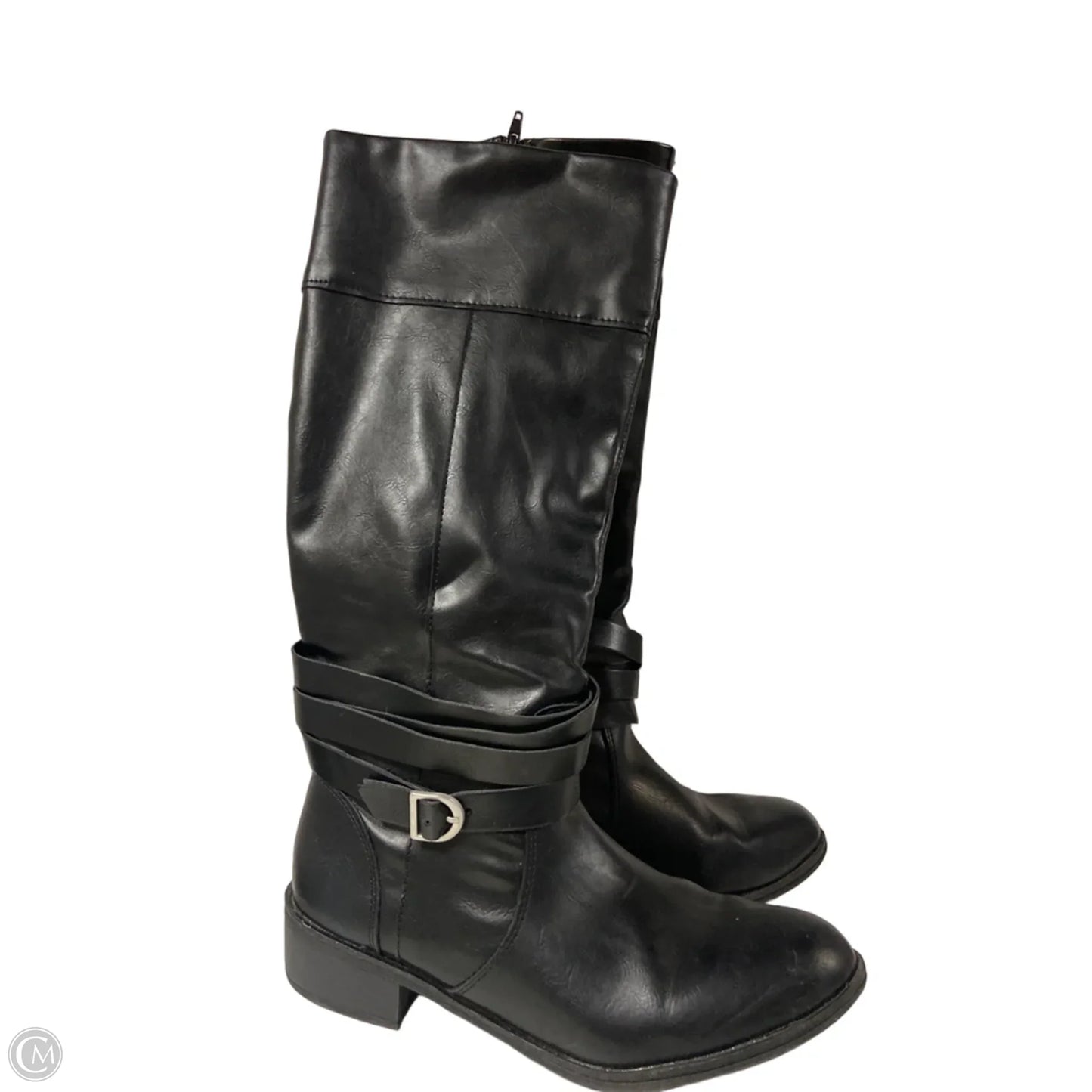 Boots Mid-calf Flats By St Johns Bay In Black, Size: 11