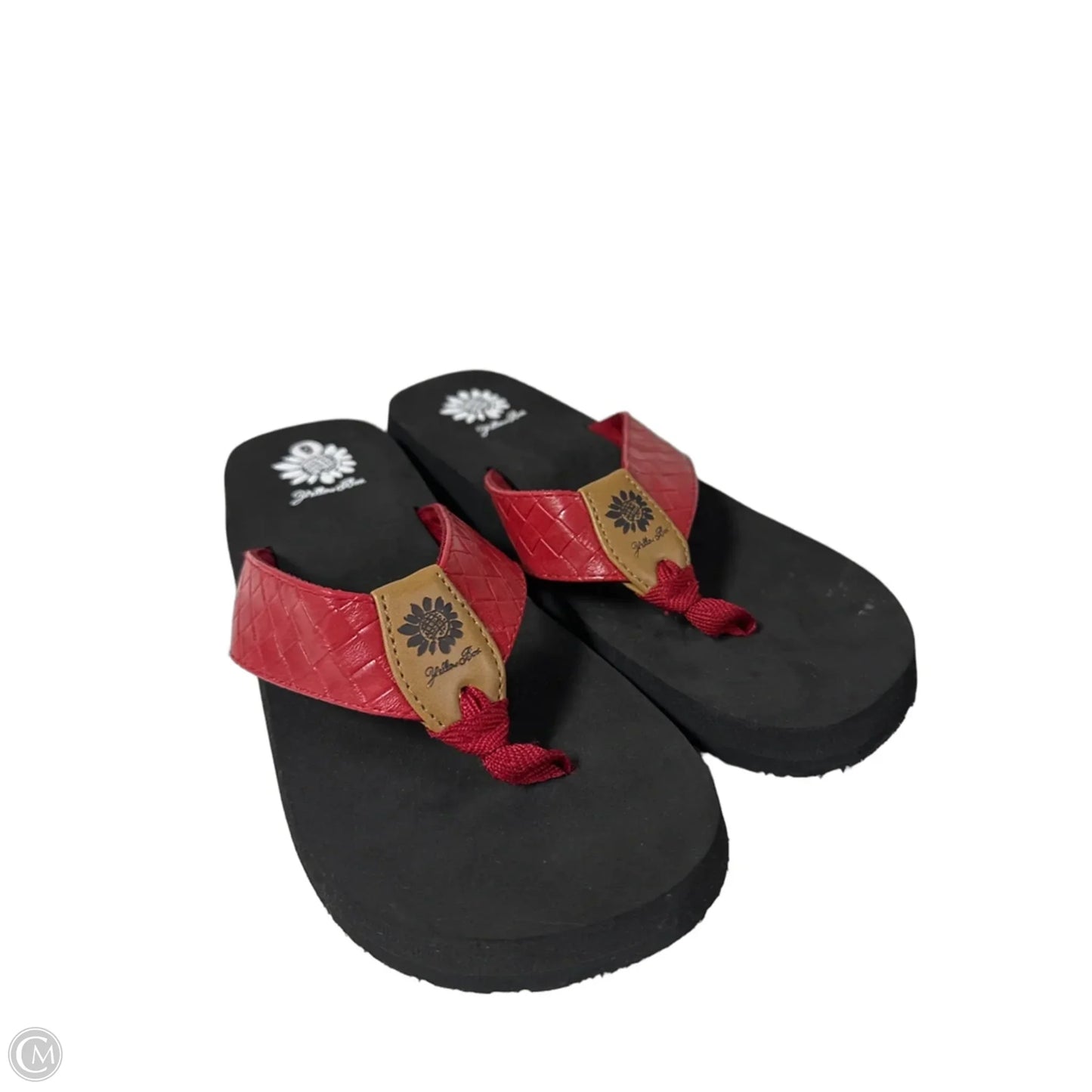 Sandals Flip Flops By Yellow Box In Black & Red, Size: 9