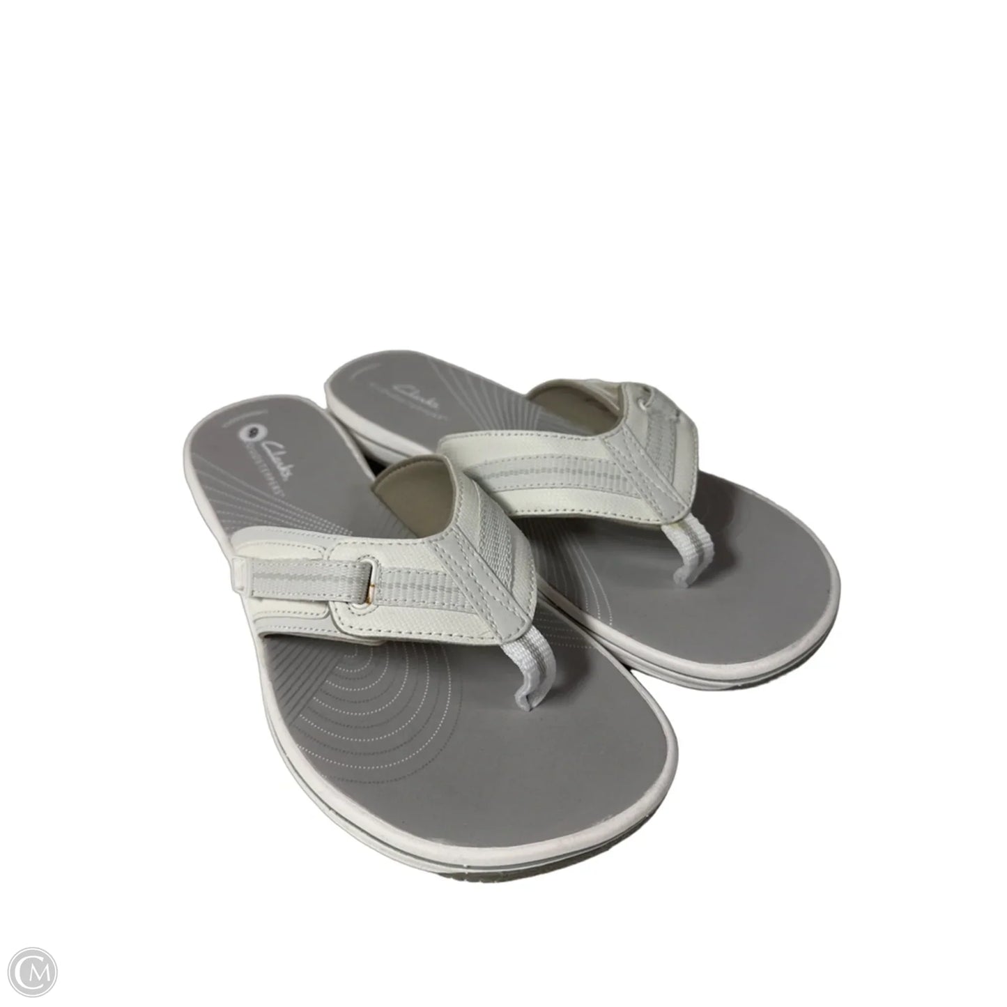 Sandals Flip Flops By Clarks In Grey, Size: 9