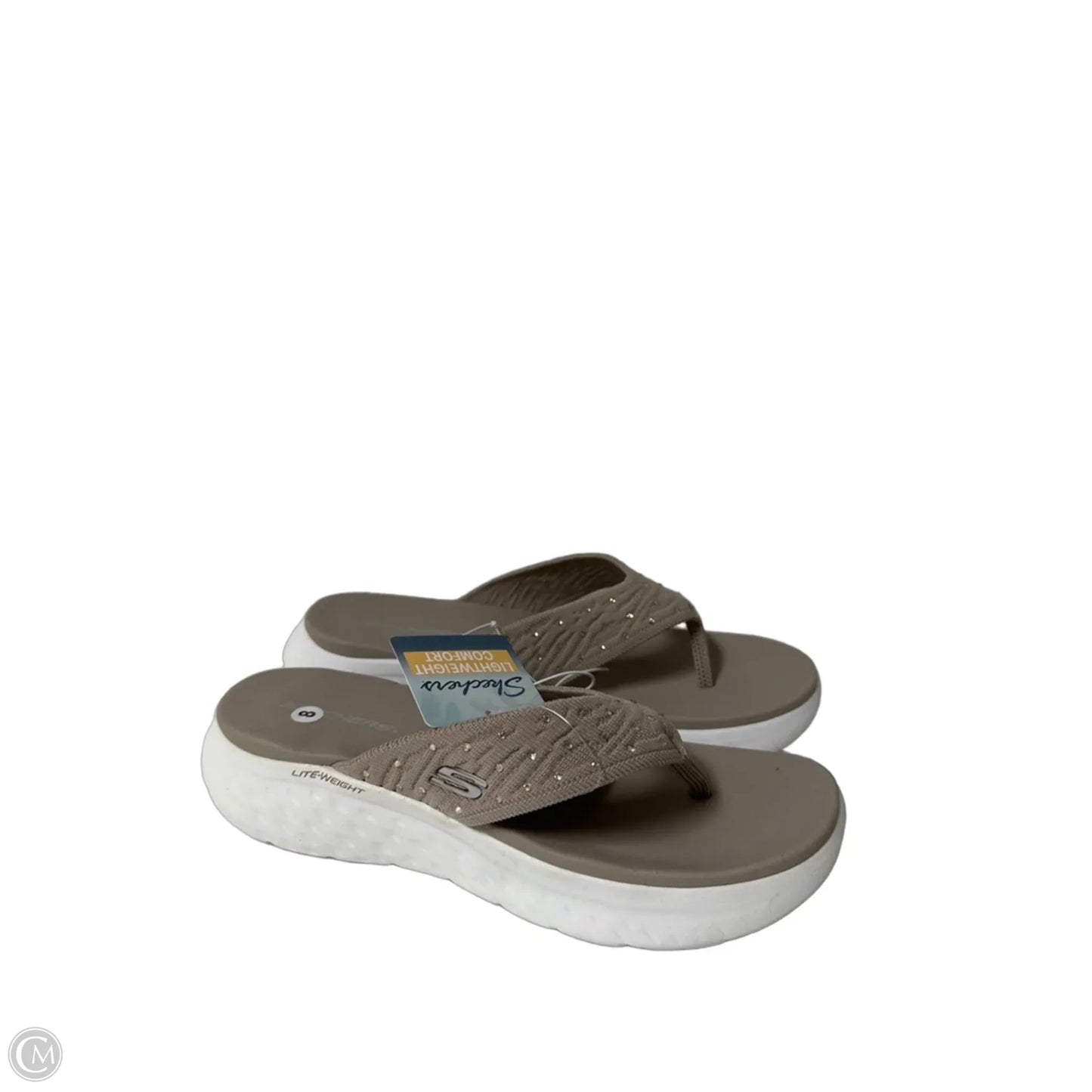 Sandals Flip Flops By Skechers In Cream, Size: 8