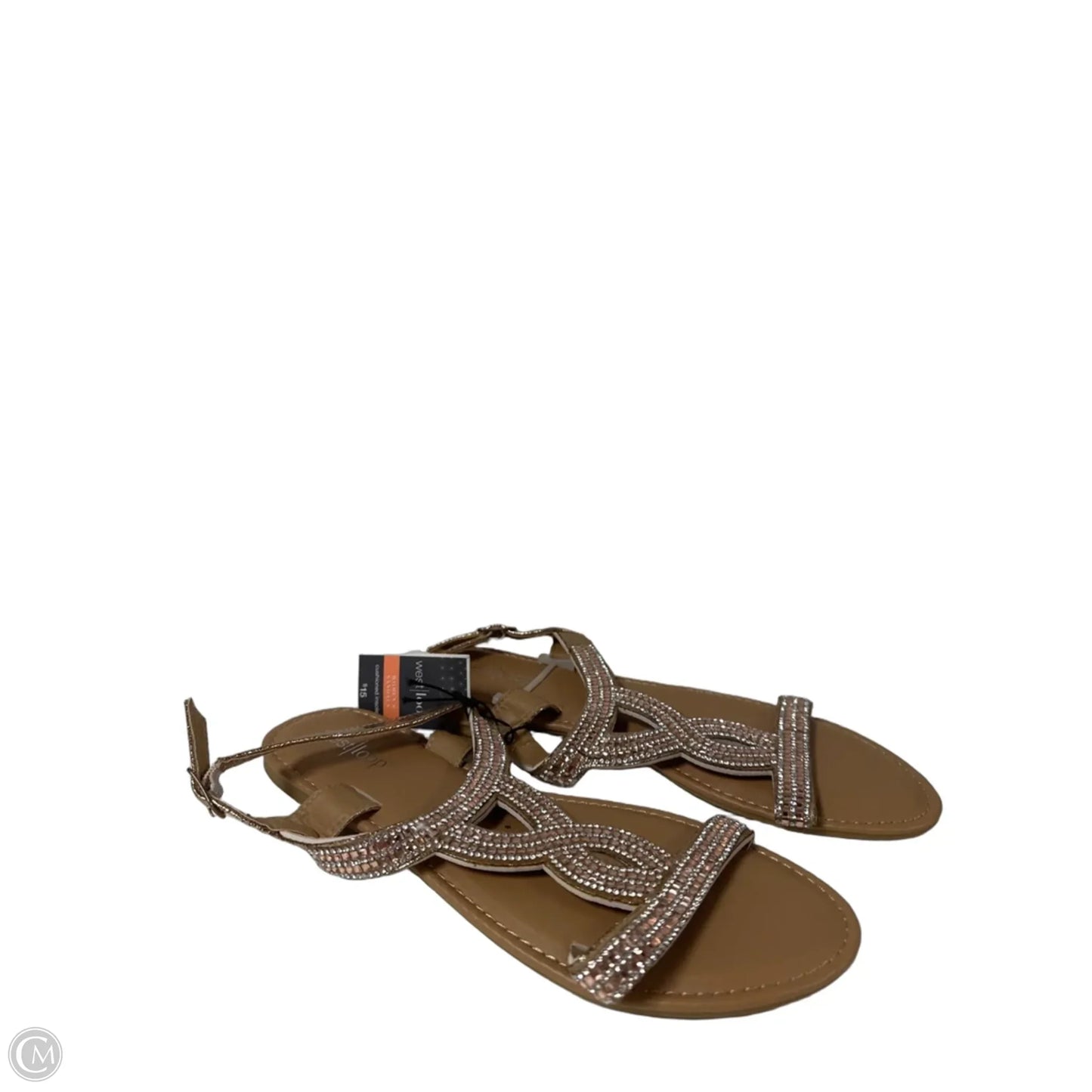 Sandals Flats By West Loop In Silver, Size: 7