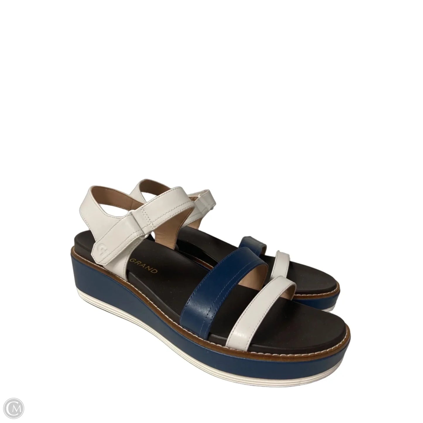 Sandals Heels Platform By Clothes Mentor In Brown & White, Size: 10.5