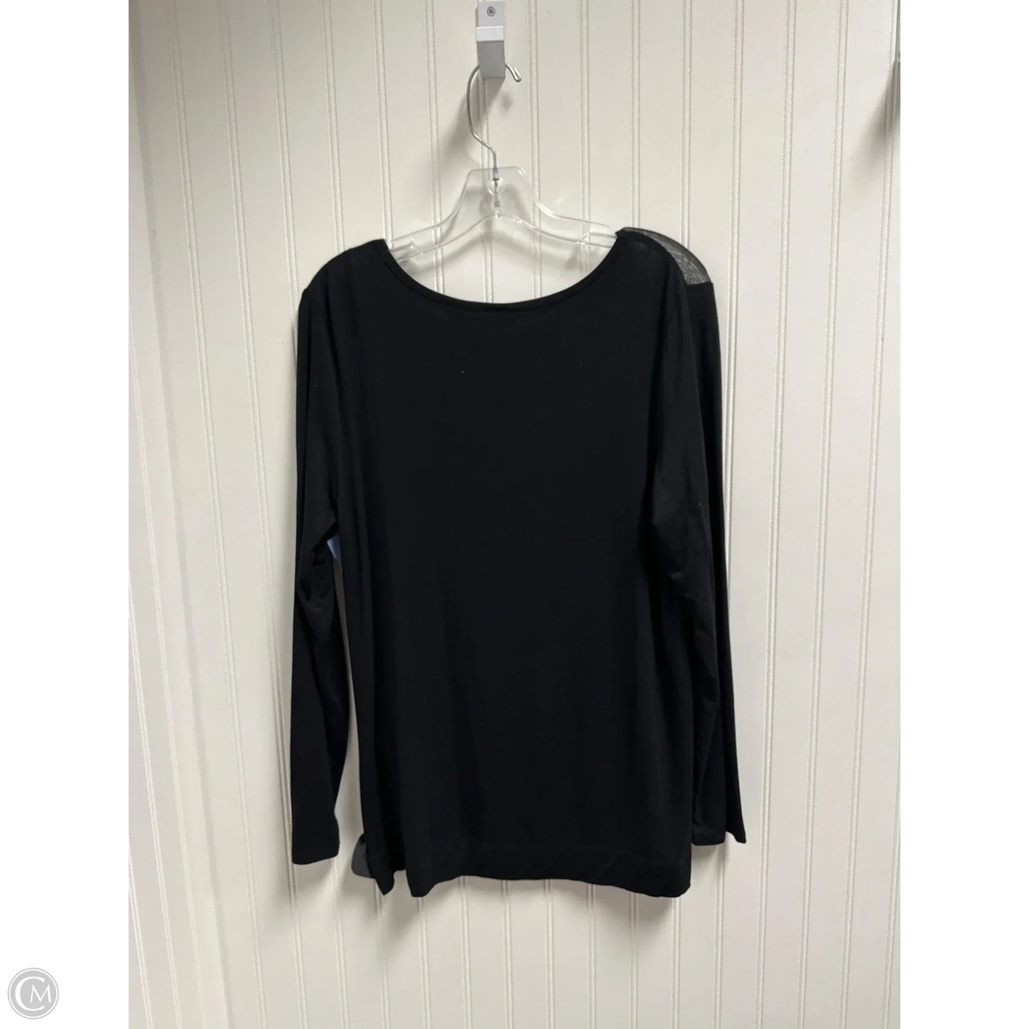 Top Long Sleeve Basic By Tahari In Black, Size: L