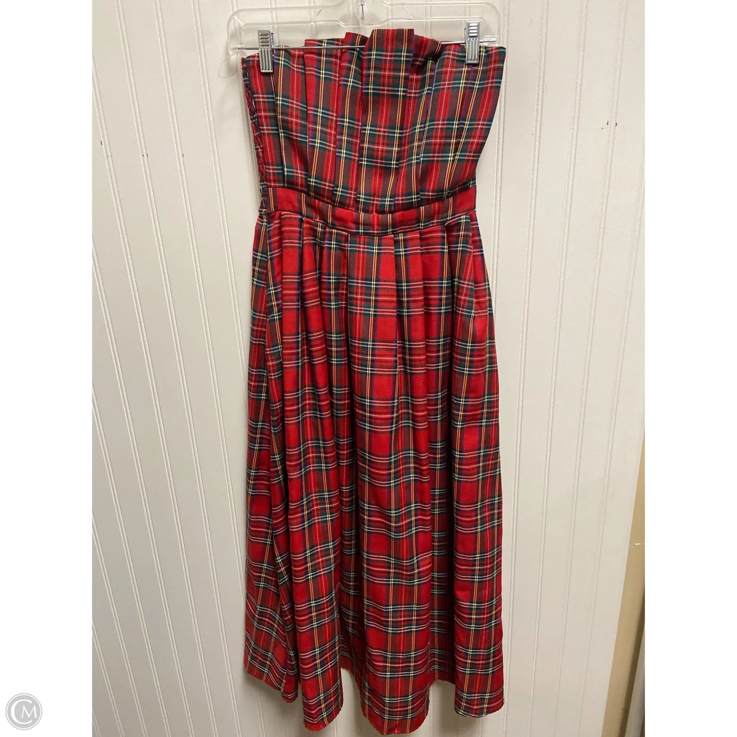 Dress Party Midi By Entro In Plaid Pattern, Size: S