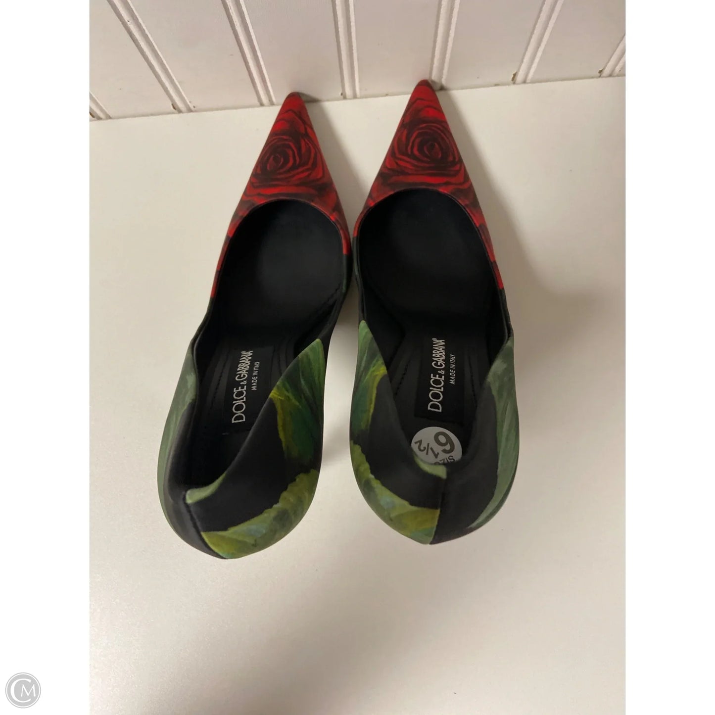 Shoes Luxury Designer By Dolce And Gabbana In Black & Red, Size: 6.5 or 37