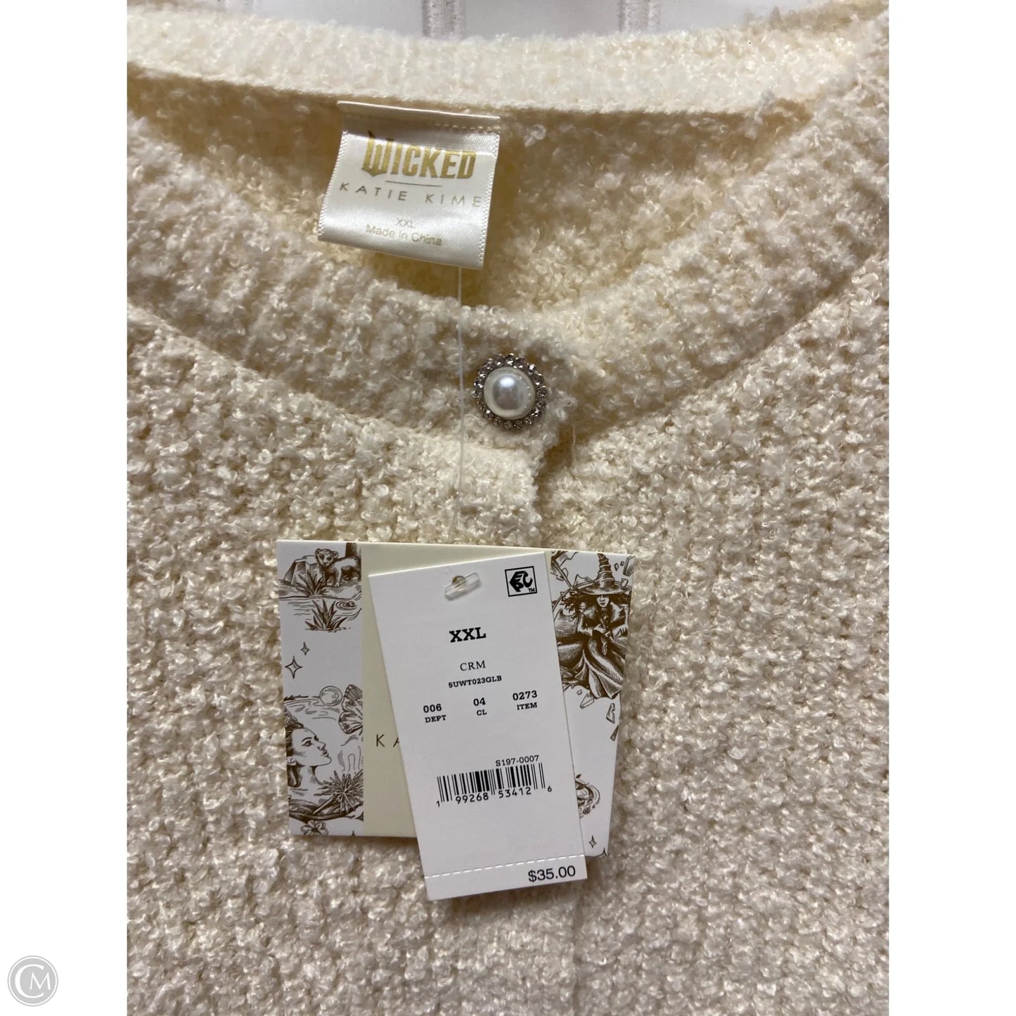 Sweater Cardigan By Clothes Mentor In Beige, Size: 1x