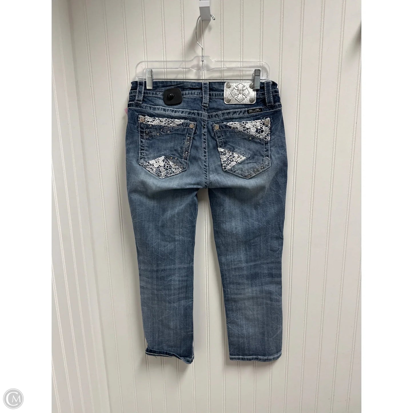Jeans Cropped By Miss Me In Blue Denim, Size: 6