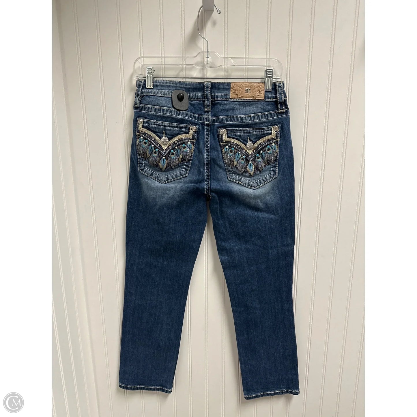 Jeans Cropped By Miss Me In Blue Denim, Size: 6