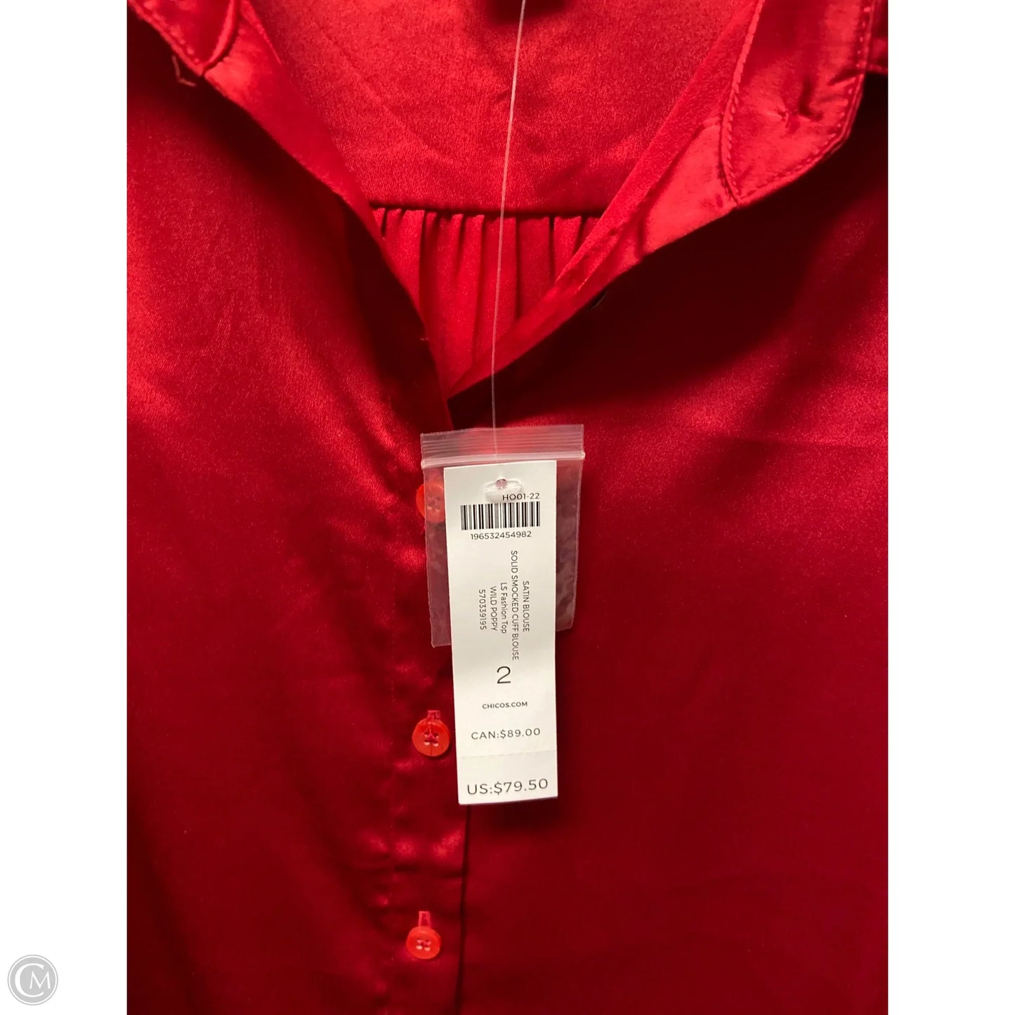 Top Long Sleeve By Chicos In Red, Size: L