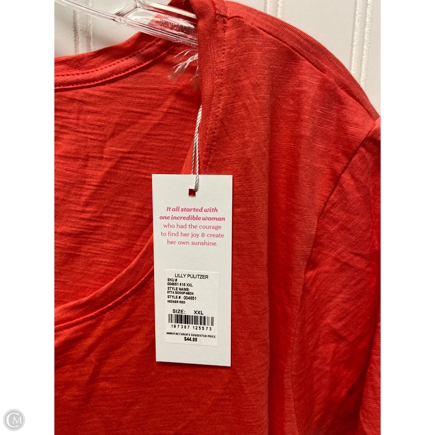 Top Short Sleeve Designer By Lilly Pulitzer In Red, Size: 1x