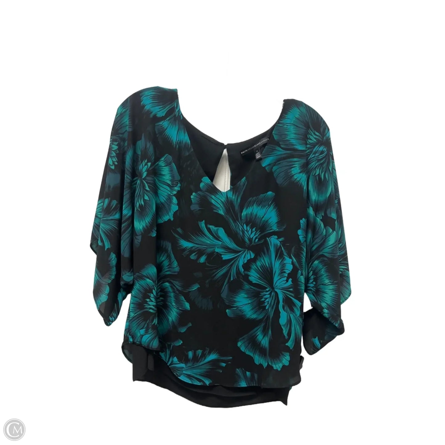 Top Short Sleeve By White House Black Market In Black & Green, Size: S