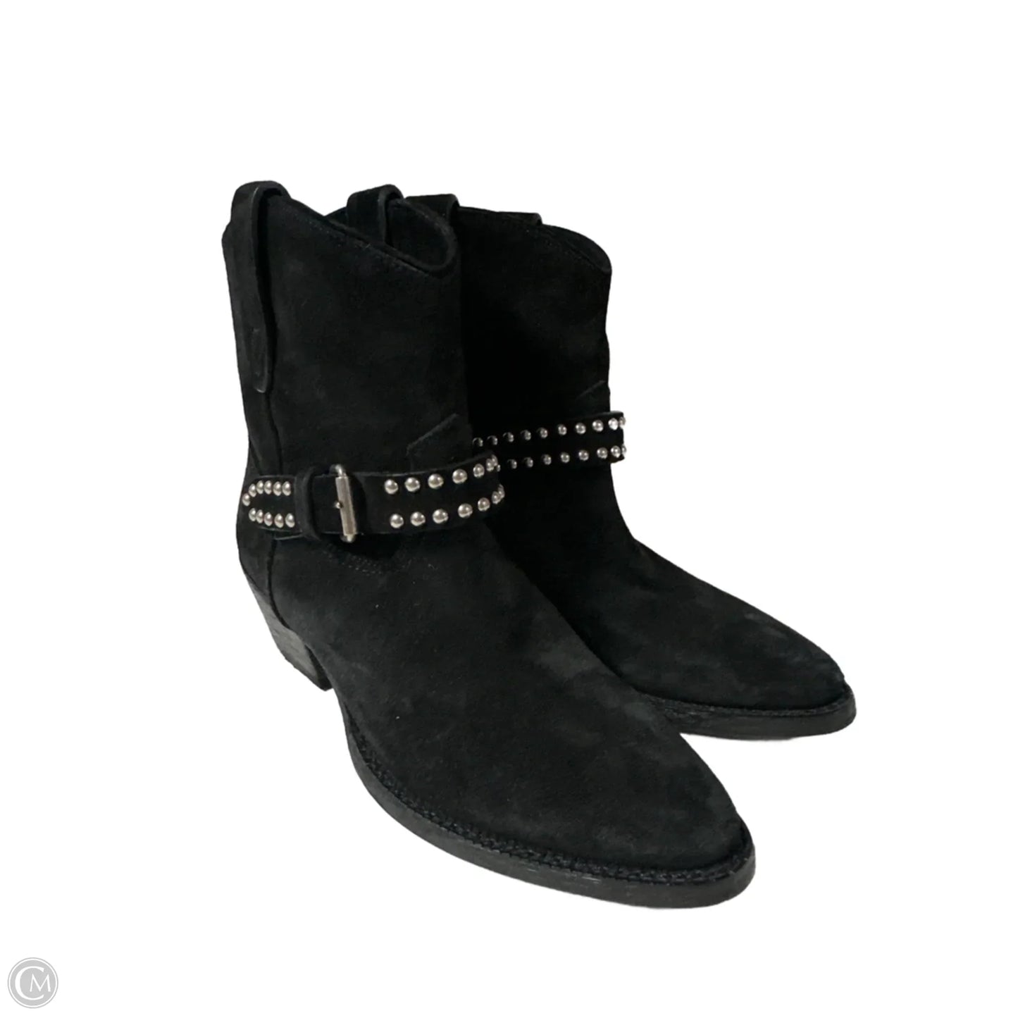 Boots Luxury Designer By Yves Saint Laurent In Black, Size: 5