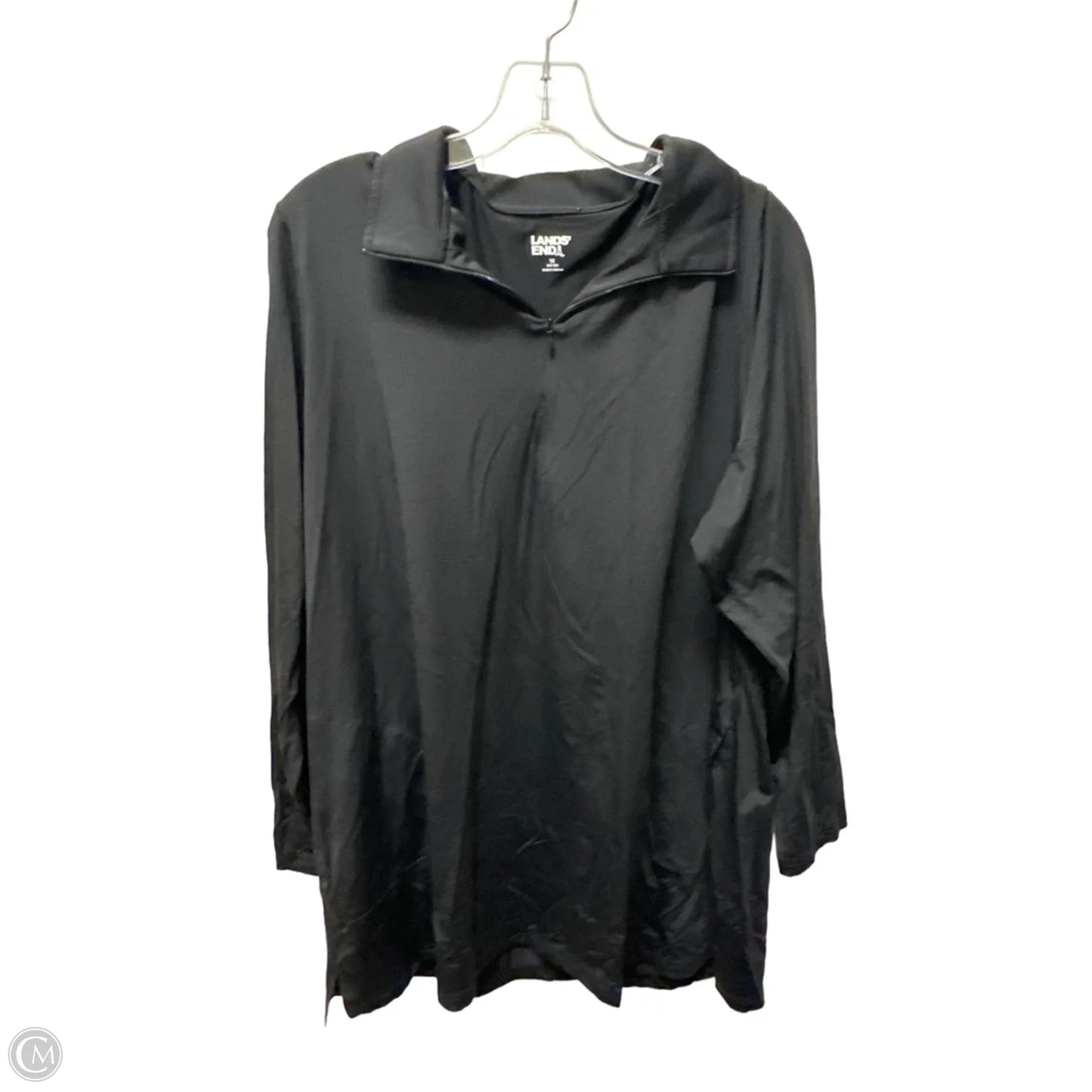 Athletic Sweatshirt Collar By Lands End In Black, Size: 1x