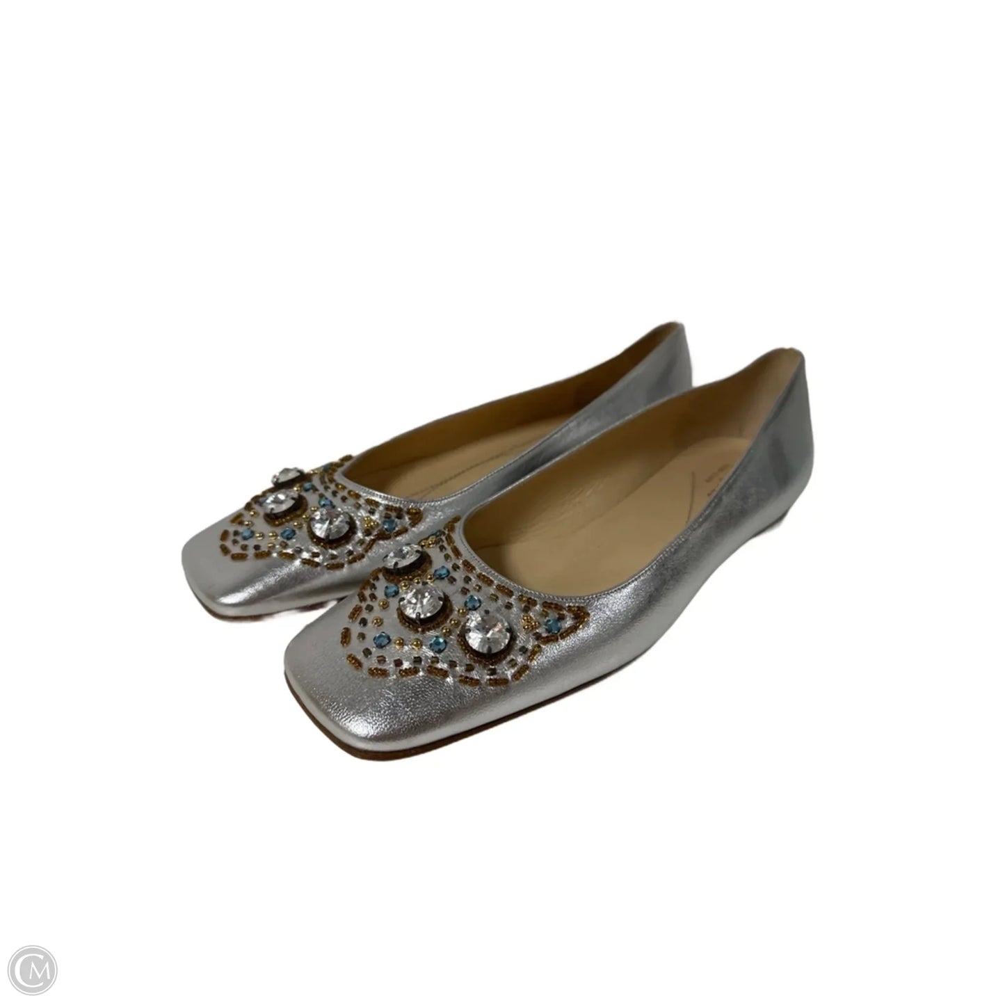 Shoes Designer By Kate Spade In Silver, Size: 8