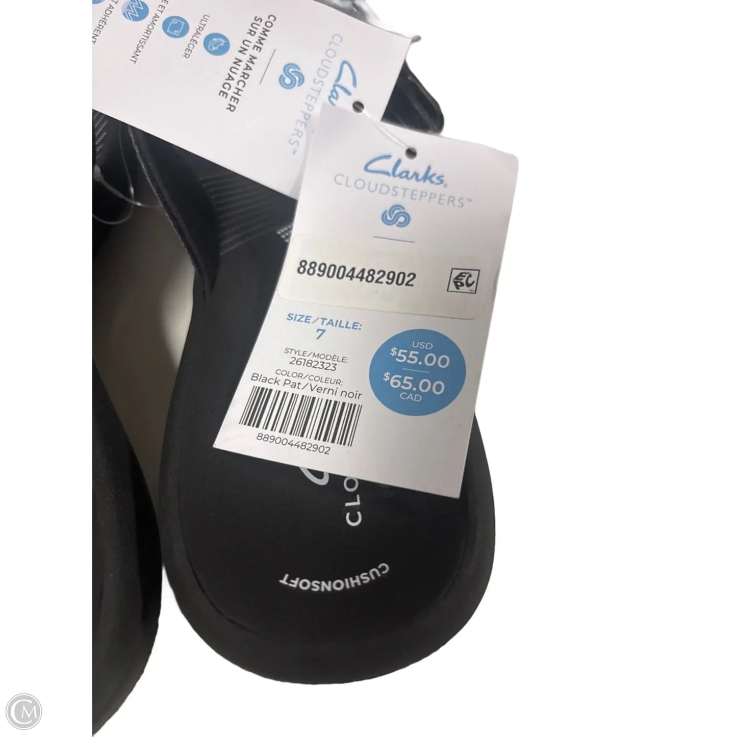 Sandals Flip Flops By Clarks In Black, Size: 7