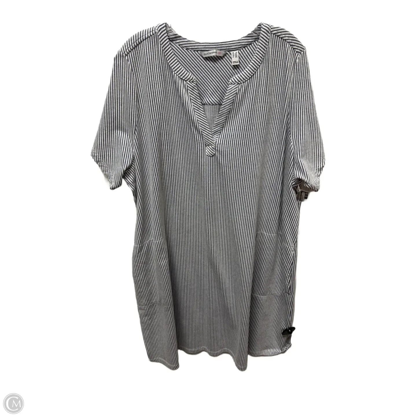 Dress Casual Short By Isaac Mizrahi Live Qvc In Striped Pattern, Size: 2x