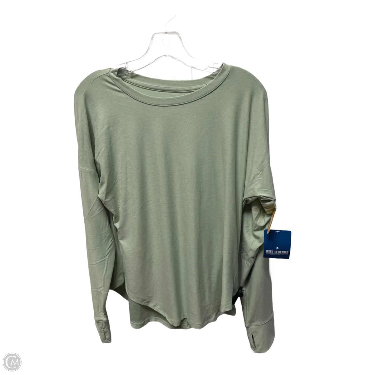 Athletic Top Long Sleeve Crewneck By Reel Legends In Green, Size: M