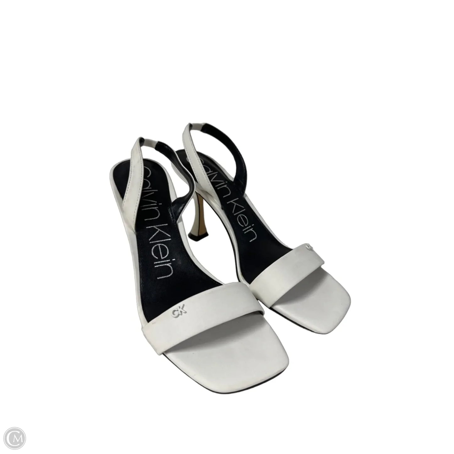 Sandals Heels Stiletto By Calvin Klein In White, Size: 7.5