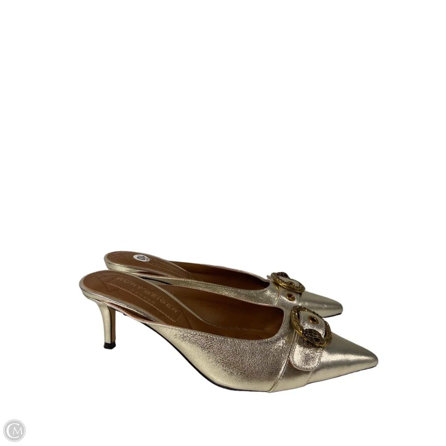 Sandals Designer By Kurt Geiger In Gold, Size: 10