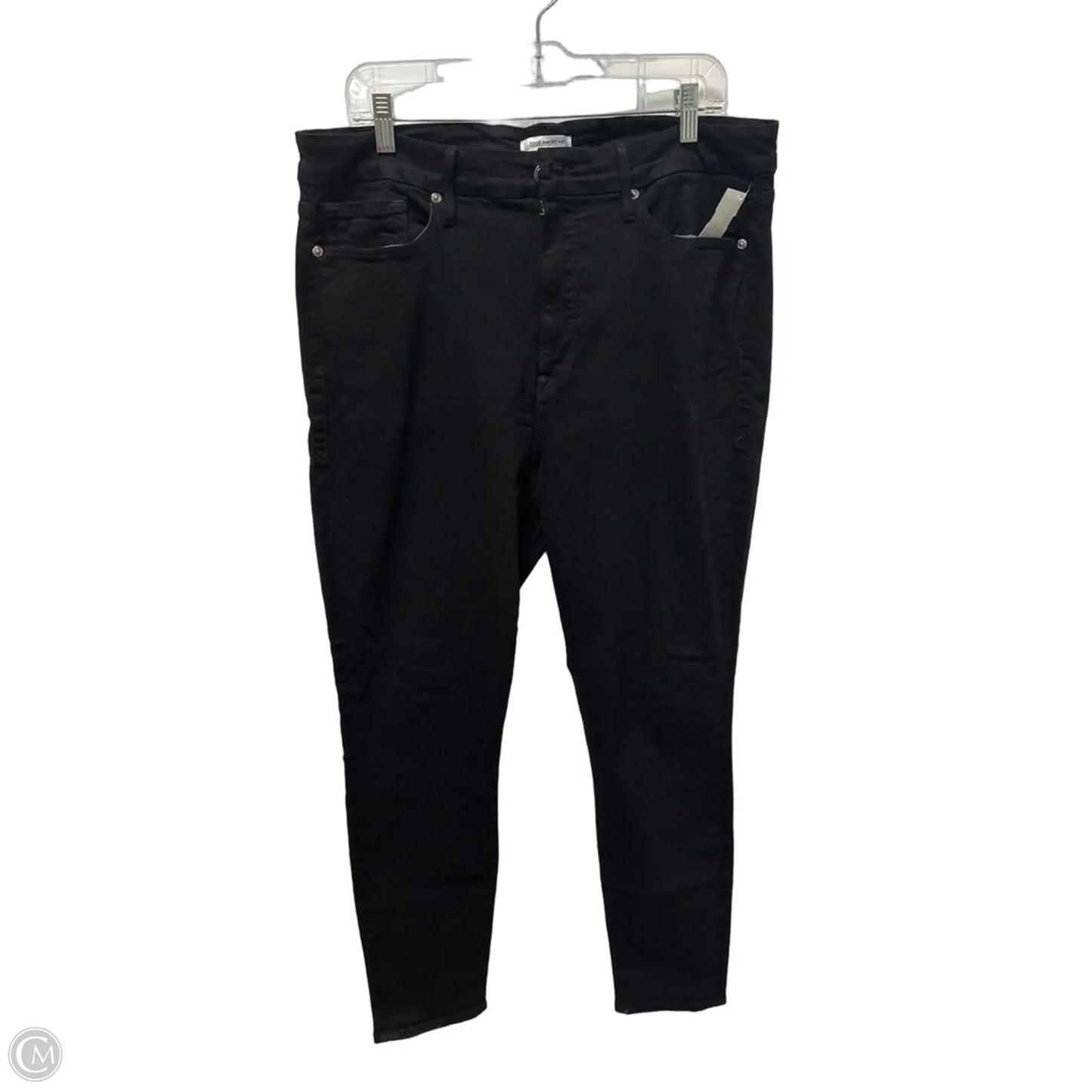 Jeans Skinny By Good American In Black Denim, Size: 20