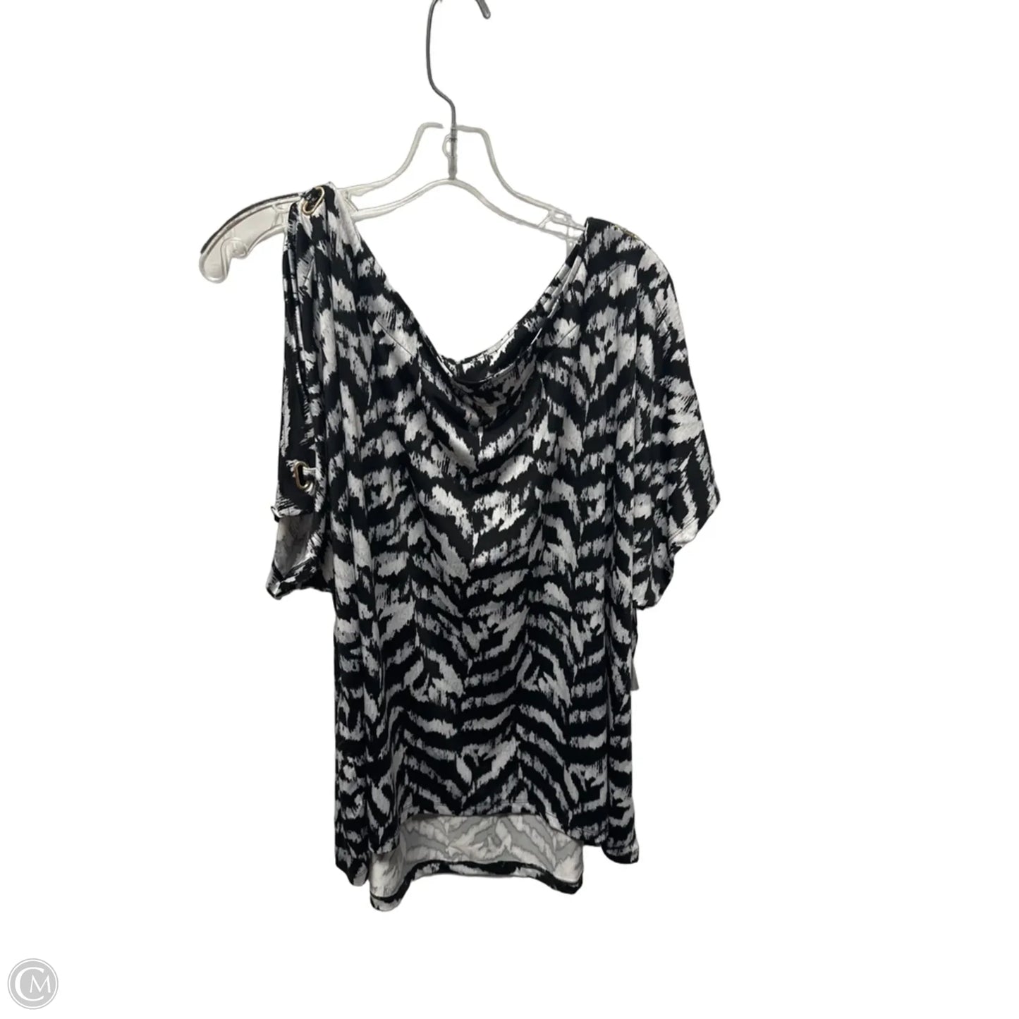 Top Short Sleeve By Zac And Rachel In Black & White, Size: 3x