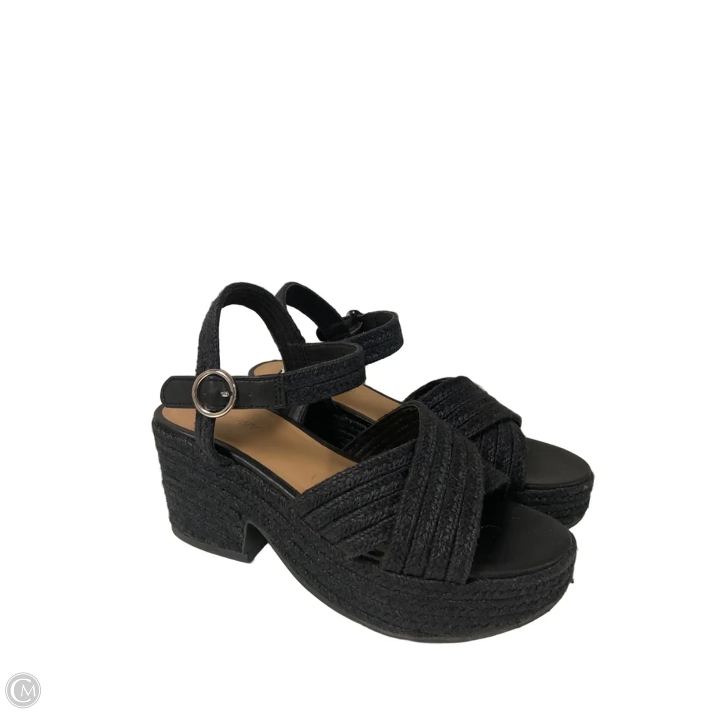 Sandals Heels Wedge By Old Navy In Black, Size: 8