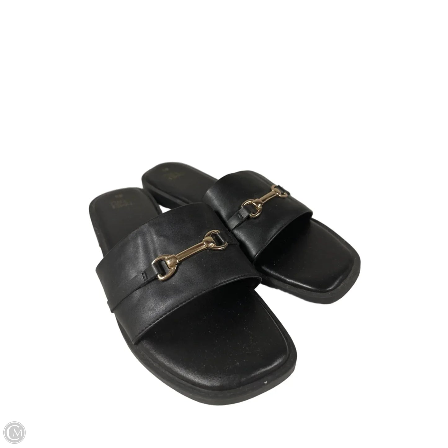 Sandals Flats By Time And Tru In Black, Size: 8.5