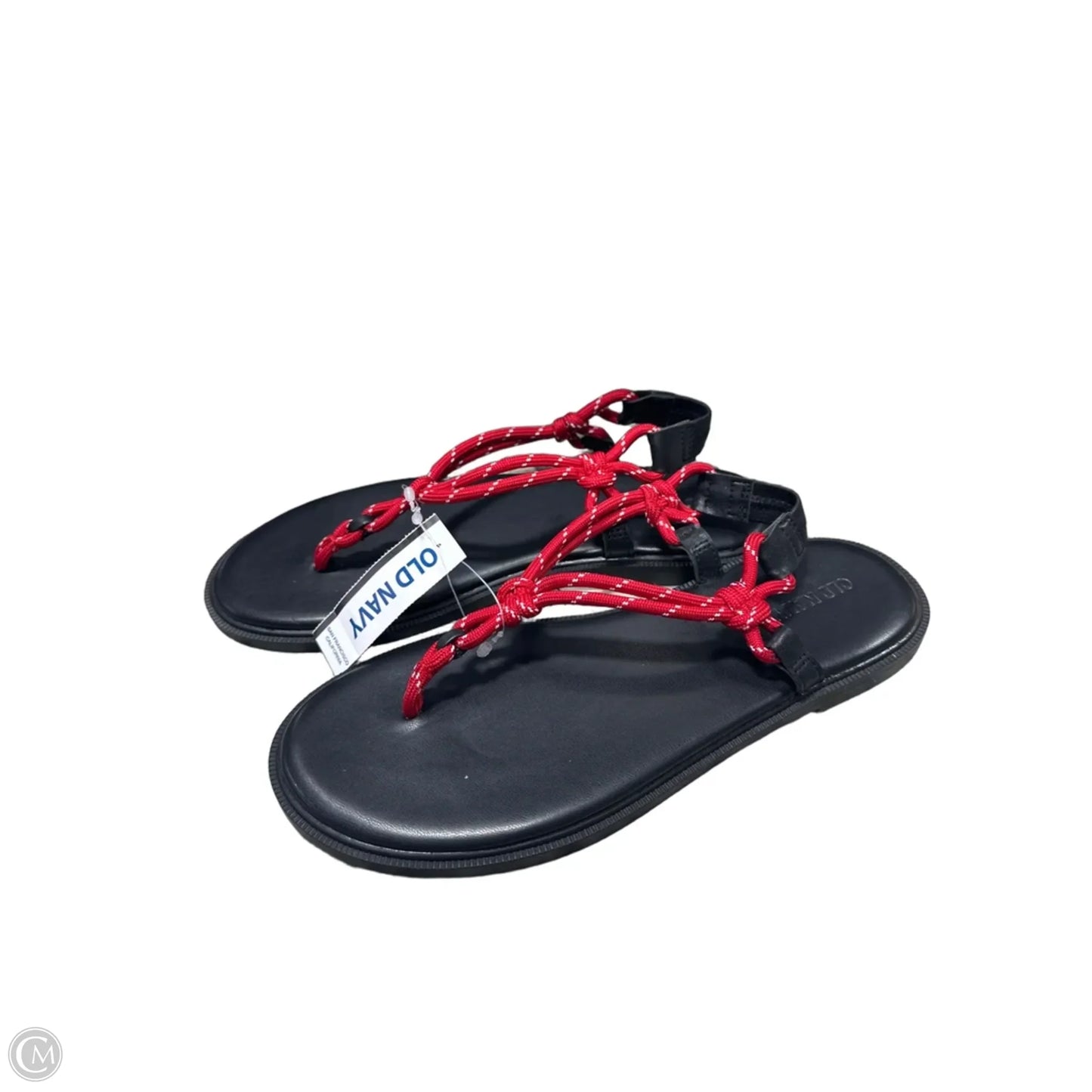 Sandals Flats By Old Navy In Black & Red, Size: 7