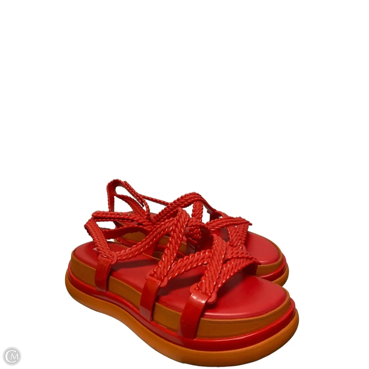 Sandals Heels Platform By Clothes Mentor In Red, Size: 10