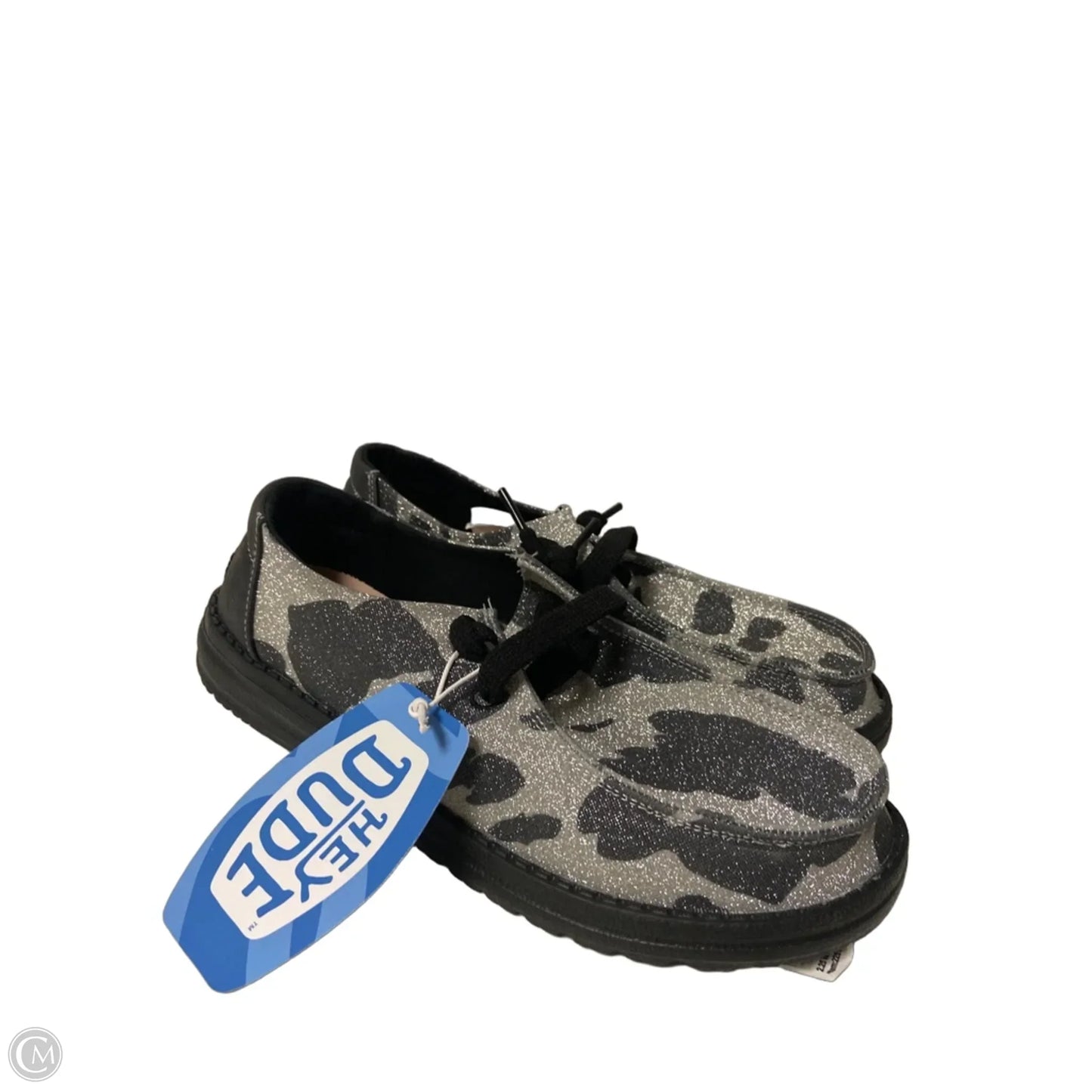 Shoes Flats By Hey Dude In Silver, Size: 8