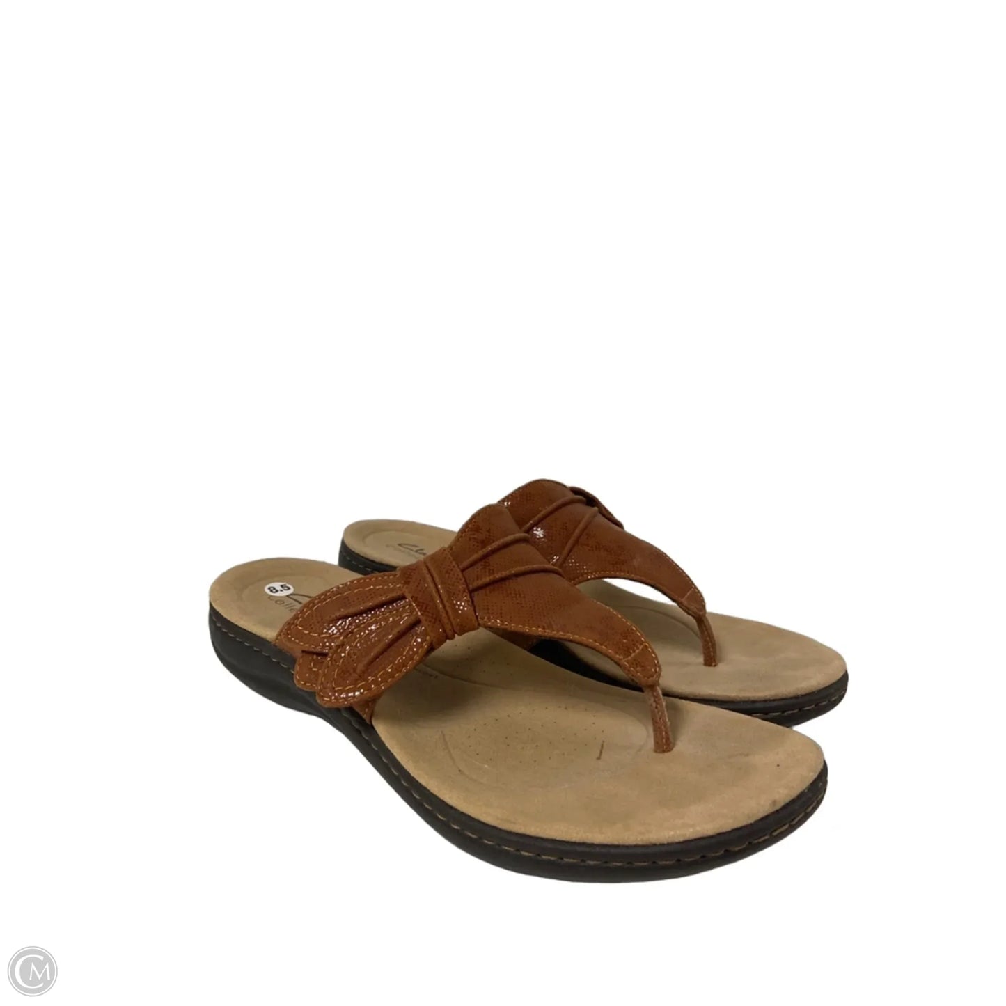 Sandals Flip Flops By Clarks In Brown, Size: 8.5